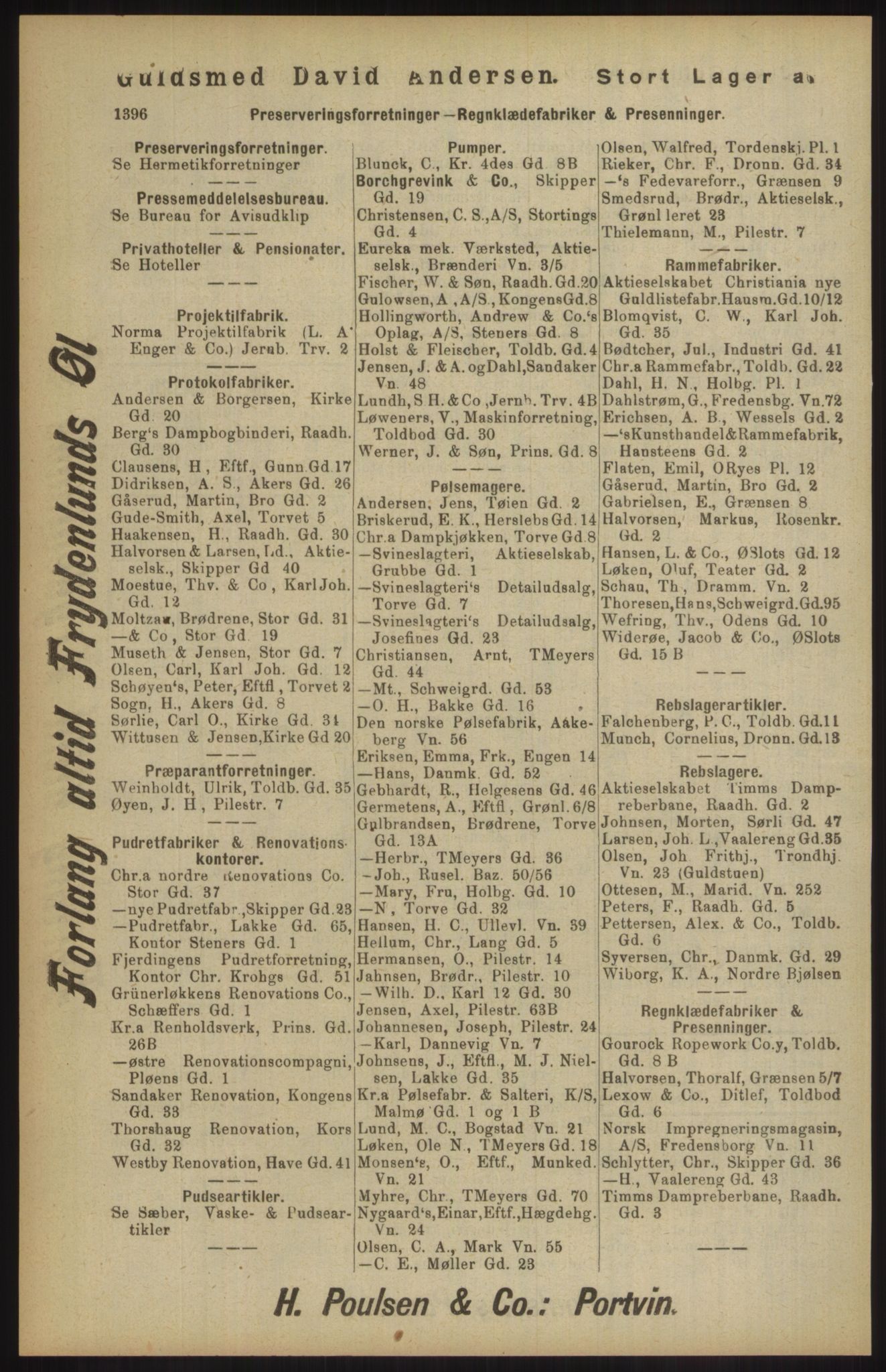 Kristiania/Oslo adressebok, PUBL/-, 1904, p. 1396