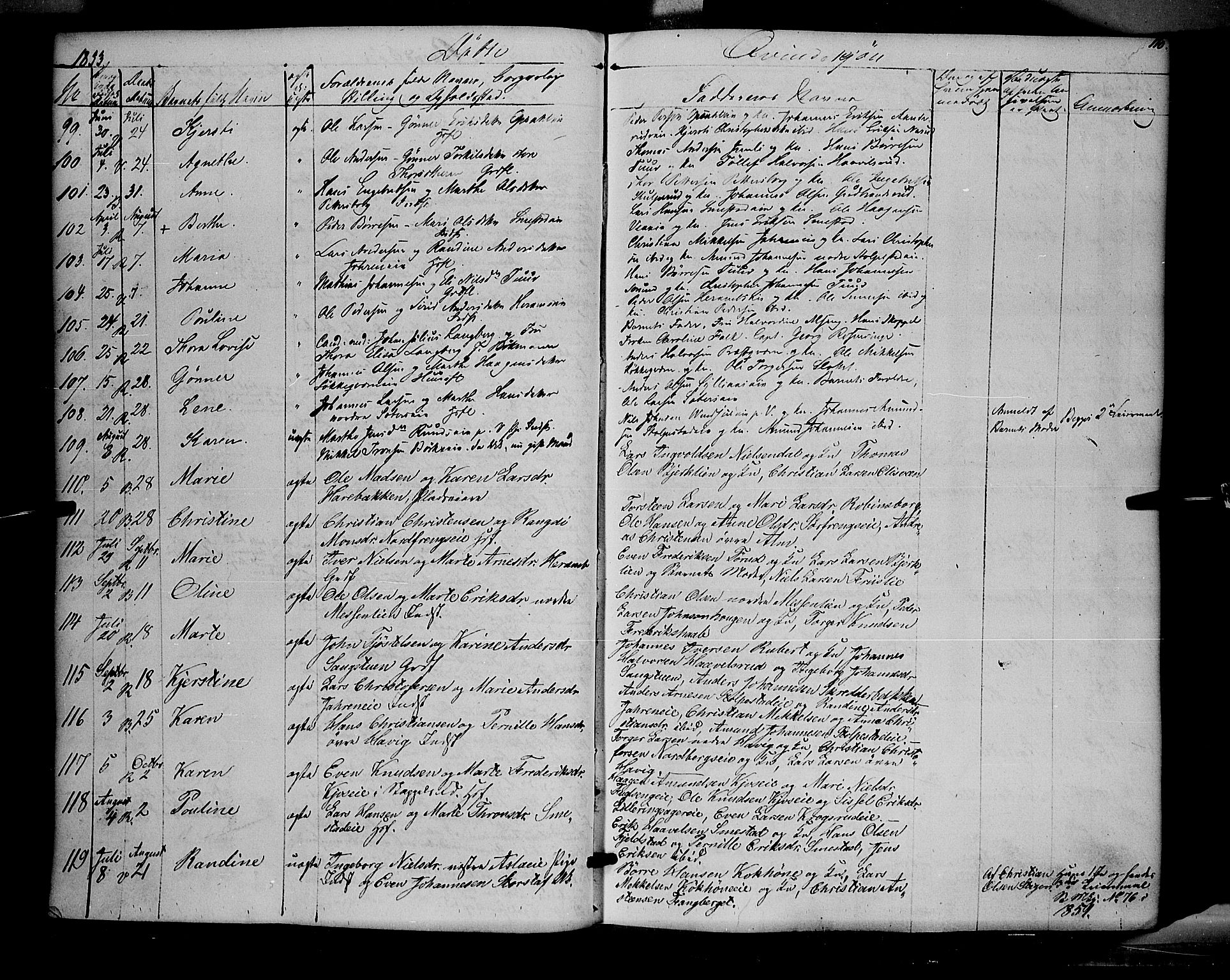 Ringsaker prestekontor, AV/SAH-PREST-014/K/Ka/L0009: Parish register (official) no. 9, 1850-1860, p. 110