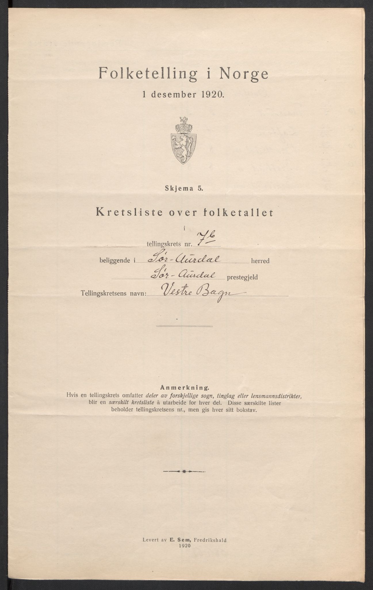 SAH, 1920 census for Sør-Aurdal, 1920, p. 28