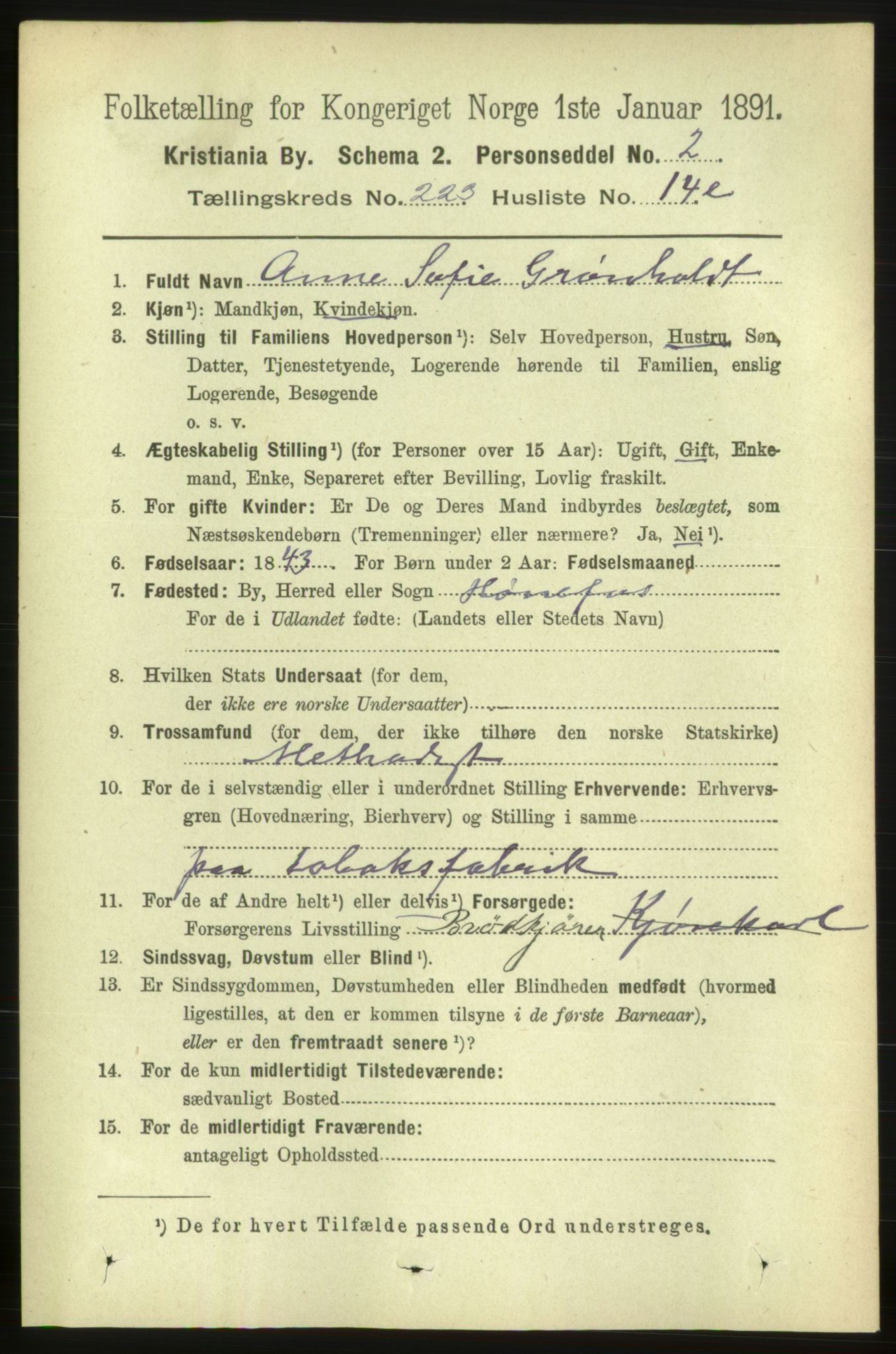 RA, 1891 census for 0301 Kristiania, 1891, p. 134711