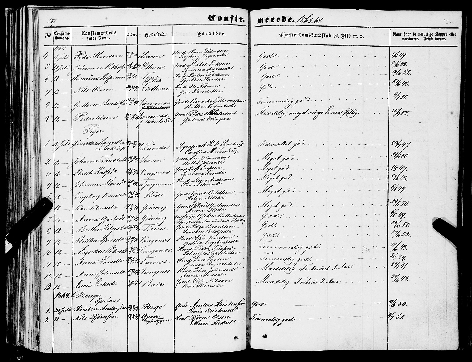 Balestrand sokneprestembete, AV/SAB-A-79601/H/Haa/Haaa/L0002: Parish register (official) no. A 2, 1847-1866, p. 127