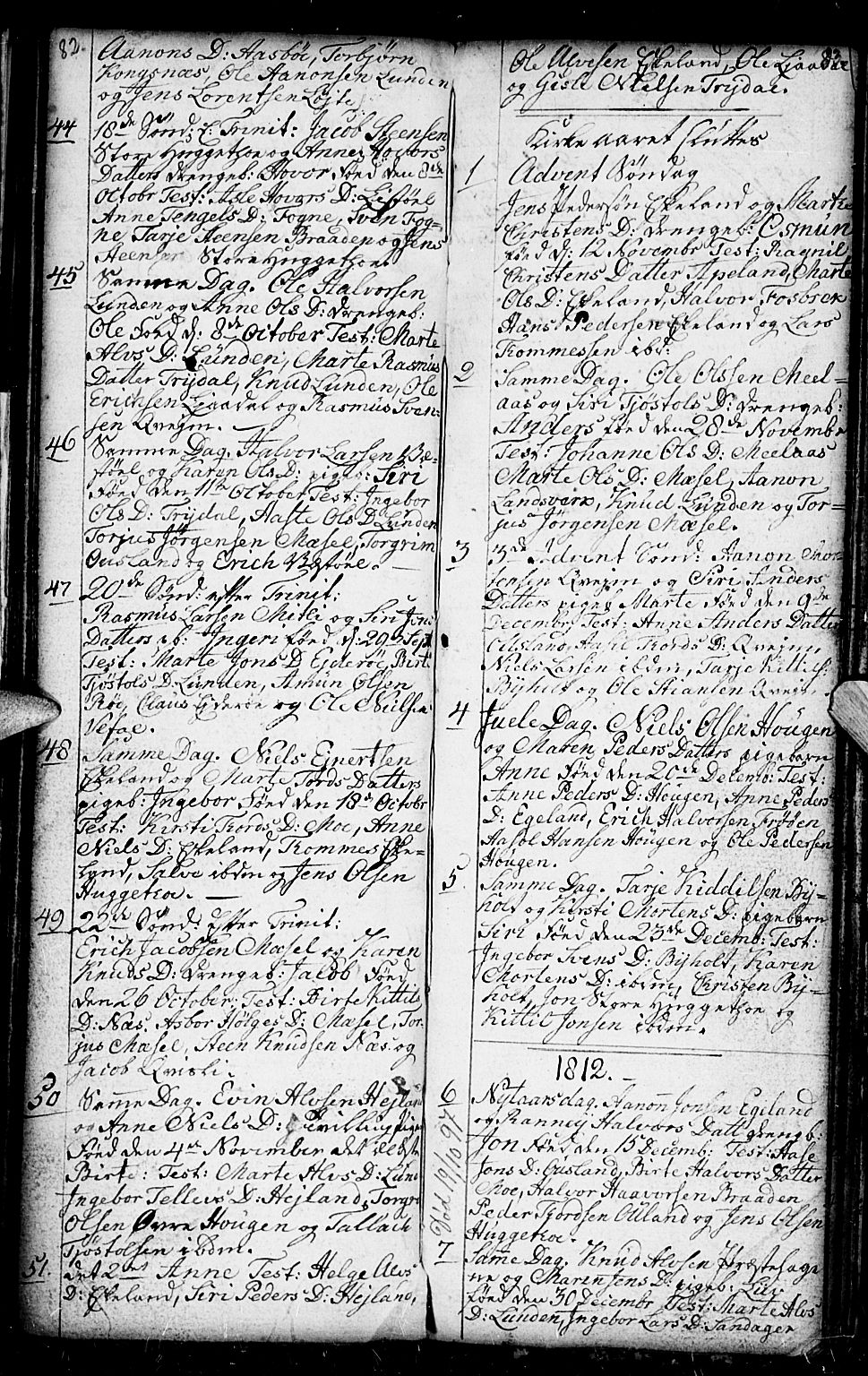 Gjerstad sokneprestkontor, SAK/1111-0014/F/Fb/Fba/L0001: Parish register (copy) no. B 1, 1797-1816, p. 82-83