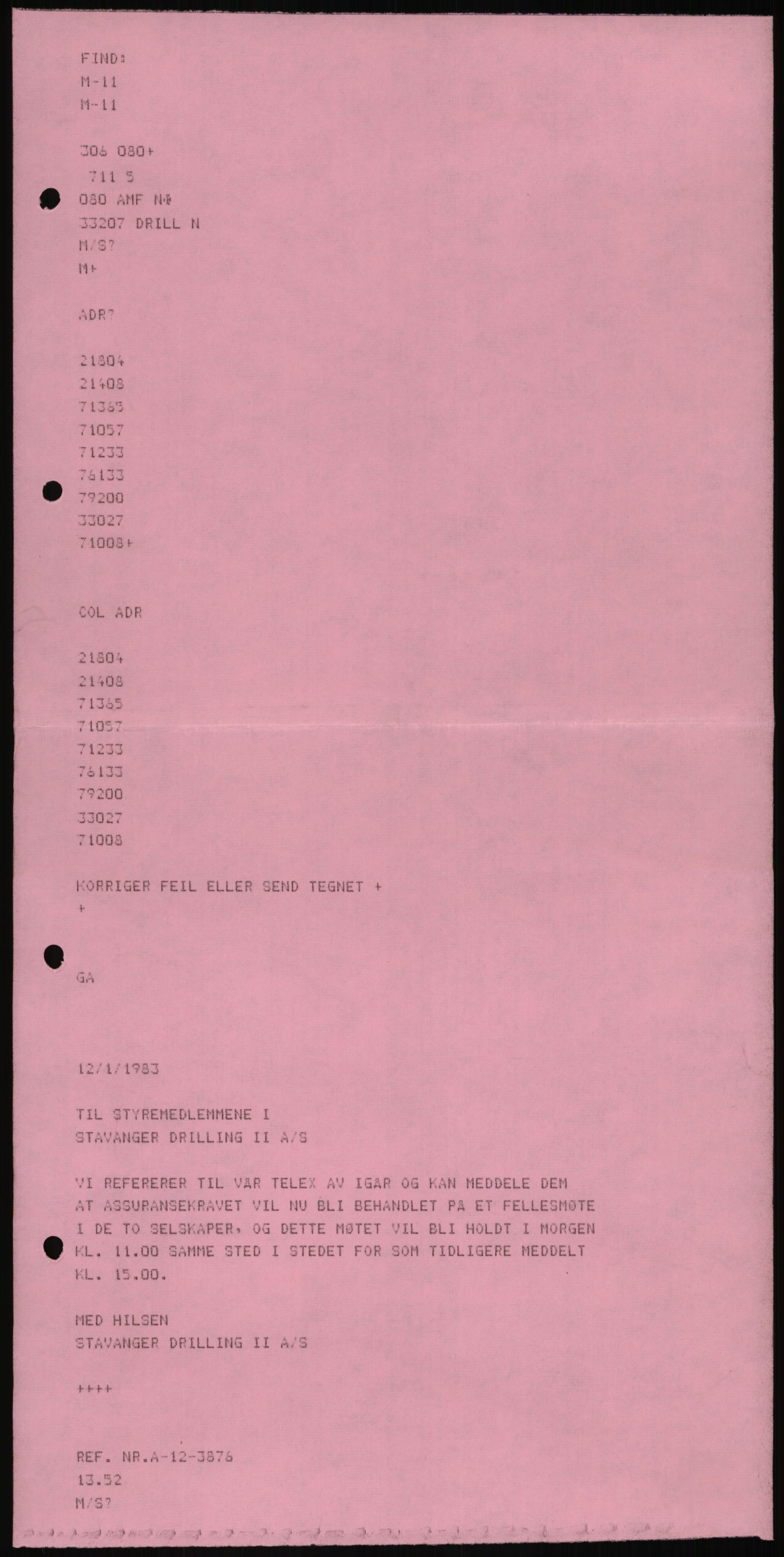 Pa 1503 - Stavanger Drilling AS, AV/SAST-A-101906/D/L0006: Korrespondanse og saksdokumenter, 1974-1984, p. 10