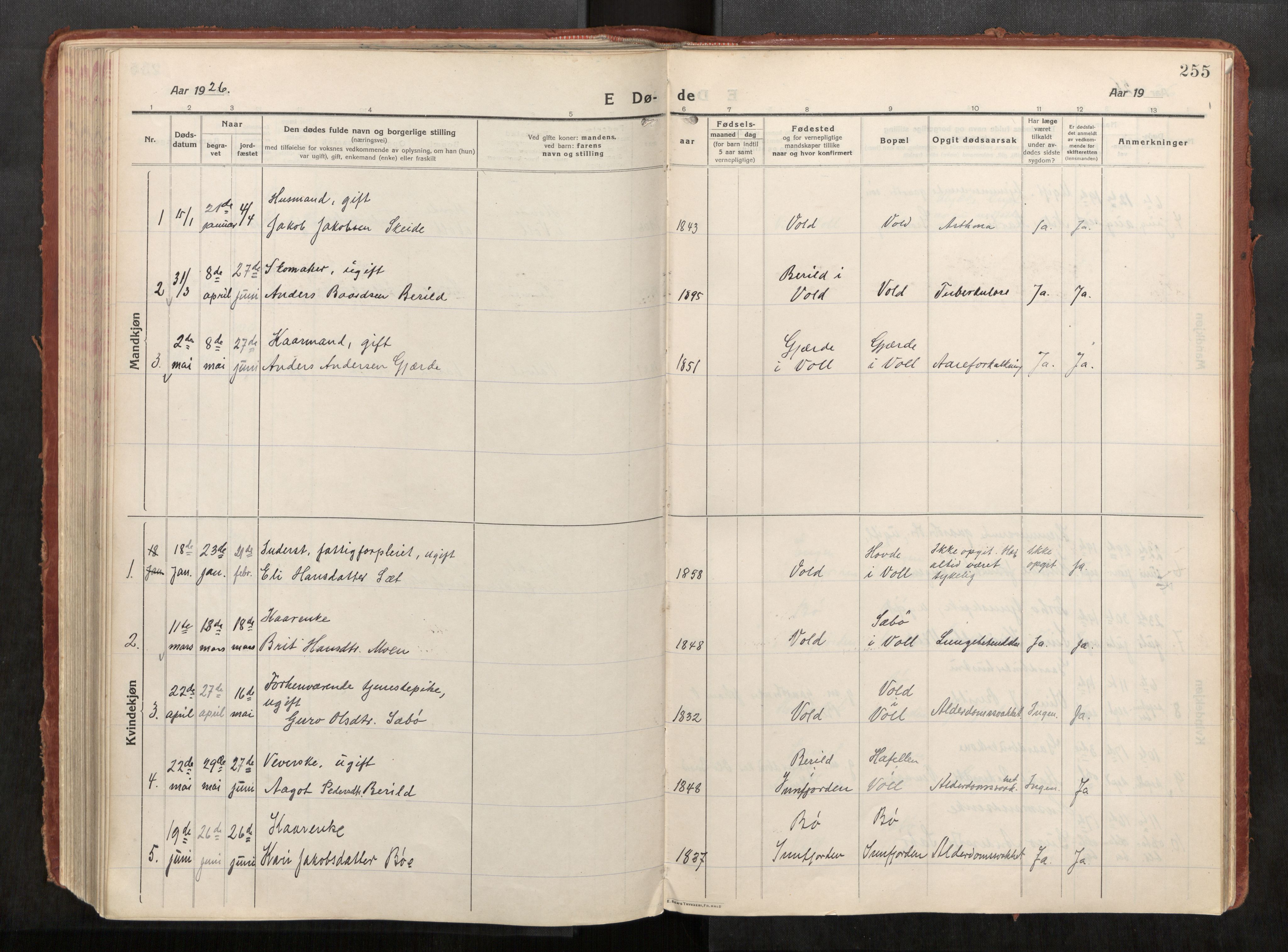 Eid sokneprestkontor, AV/SAT-A-1254: Parish register (official) no. 543A04, 1916-1956, p. 255