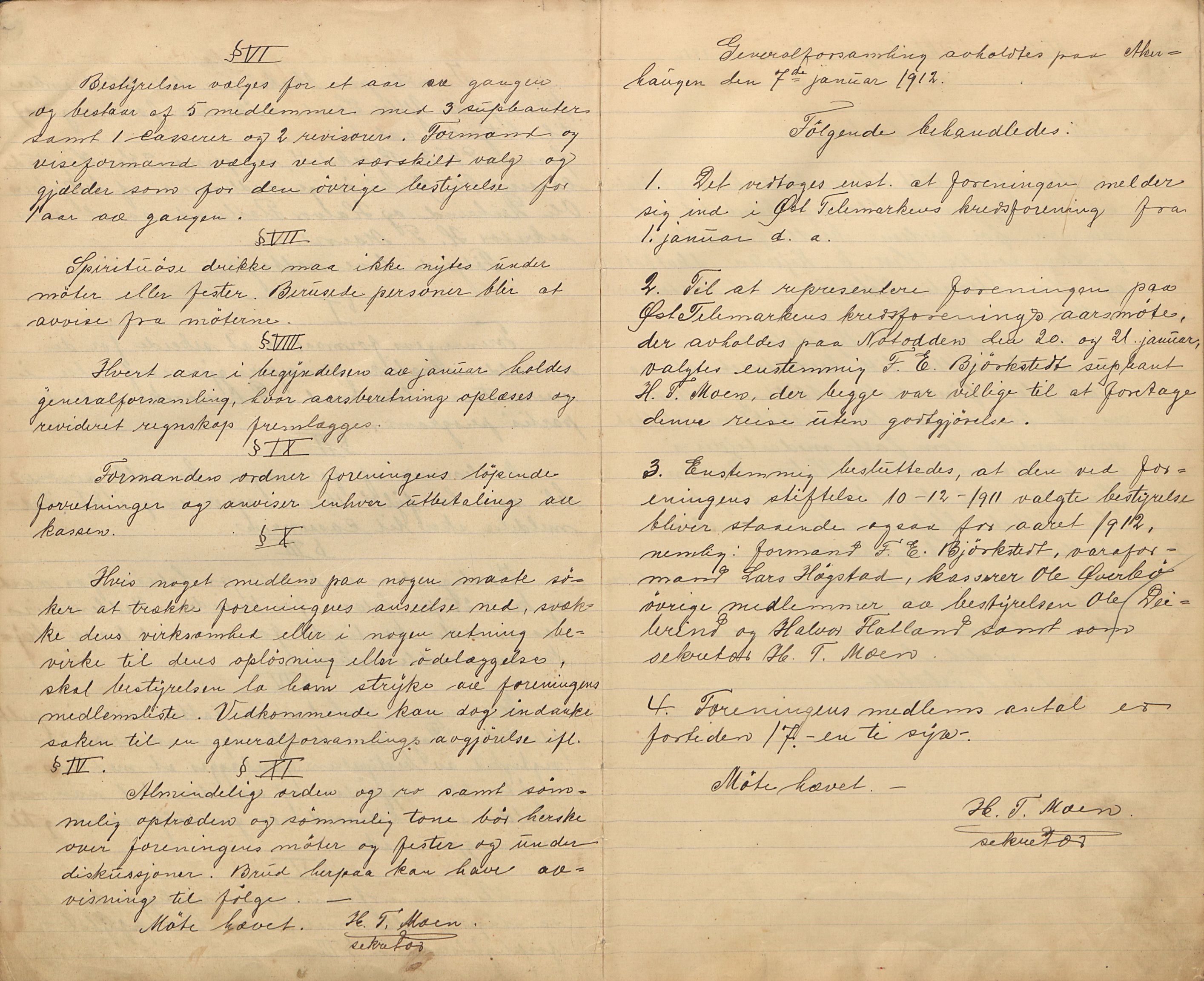 Sauherad arbeiderpartis arkiv, AAT/AAT-822010/A/L0001: Møtebok for Ytre Saude soc. dem. forening, Akerhaugens Arbeider og Smaabrukerlag og Sauherad Herredsparti av DnA, 1911-1925