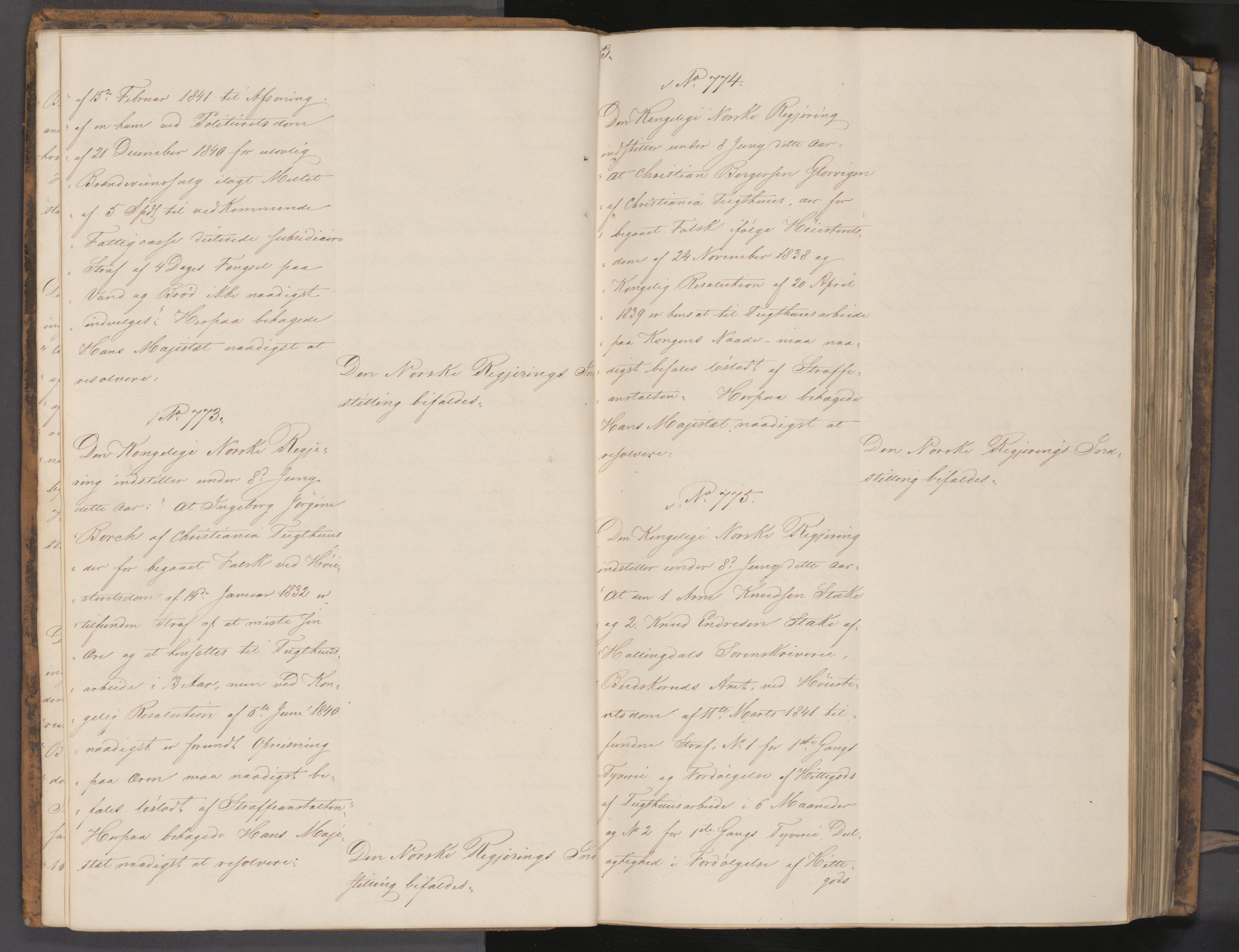 Statsrådssekretariatet, AV/RA-S-1001/A/Ab/L0054: Kgl. res. nr. 764-1554, 2. halvår, 1841