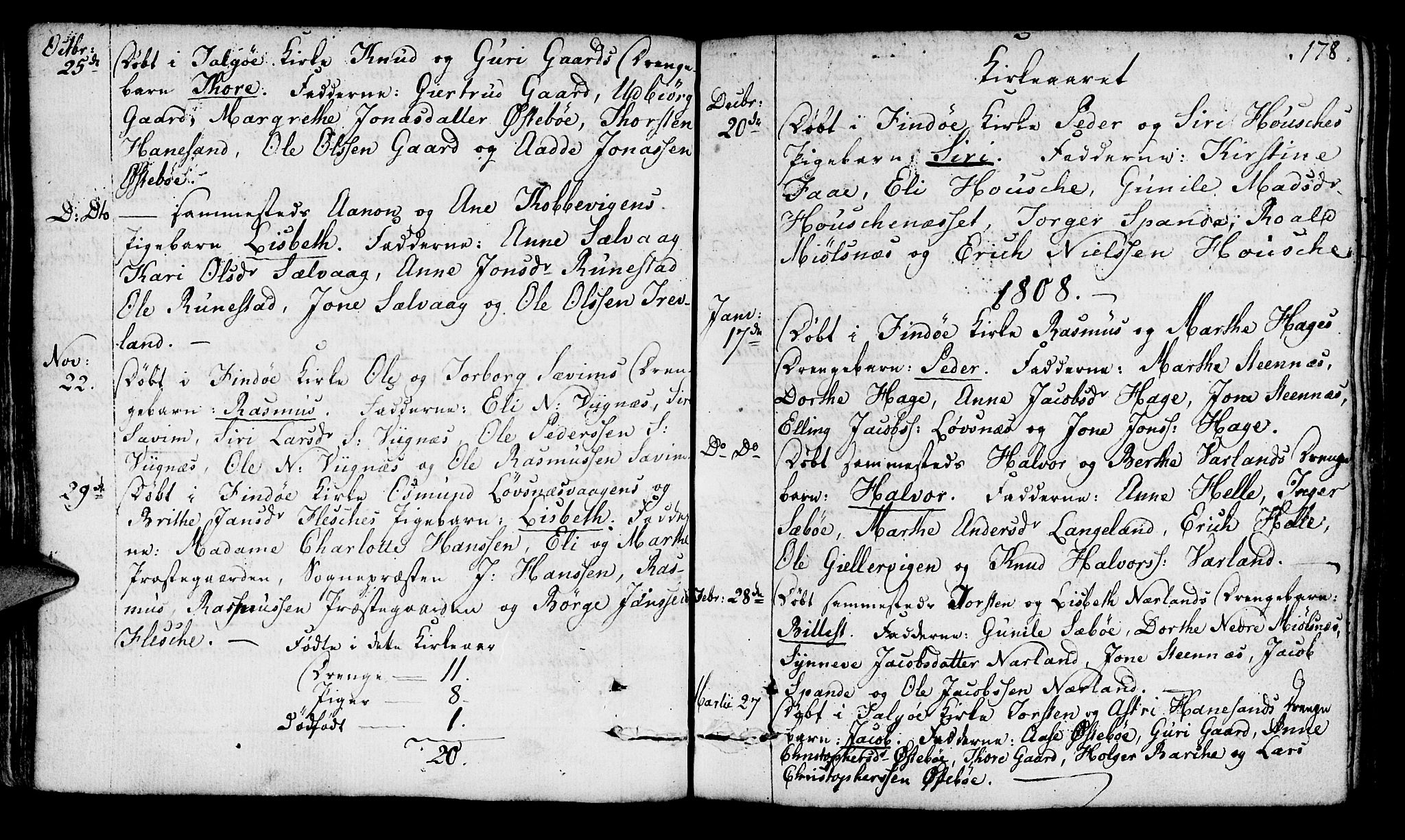 Finnøy sokneprestkontor, SAST/A-101825/H/Ha/Haa/L0005: Parish register (official) no. A 5, 1773-1816, p. 178