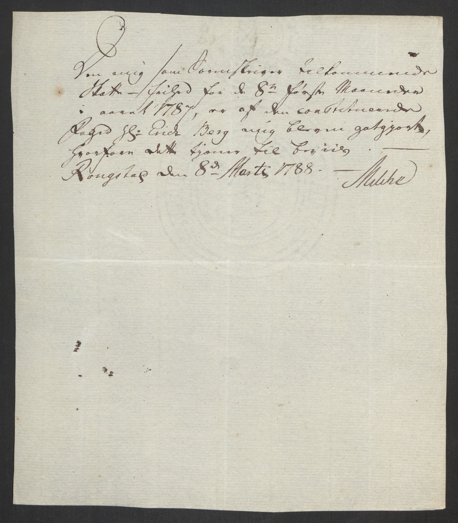 Rentekammeret inntil 1814, Reviderte regnskaper, Fogderegnskap, RA/EA-4092/R19/L1374: Fogderegnskap Toten, Hadeland og Vardal, 1787, p. 268