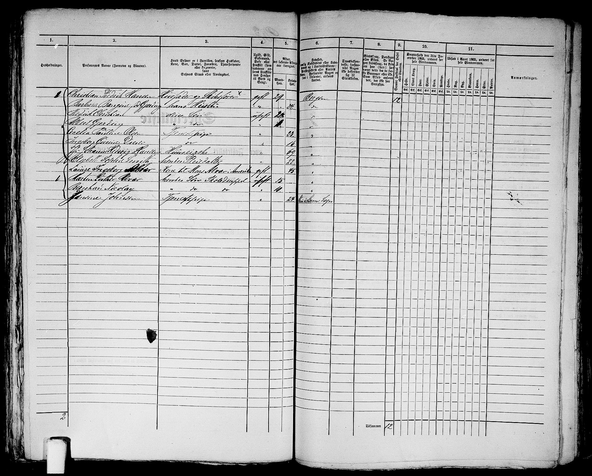 RA, 1865 census for Bergen, 1865, p. 453