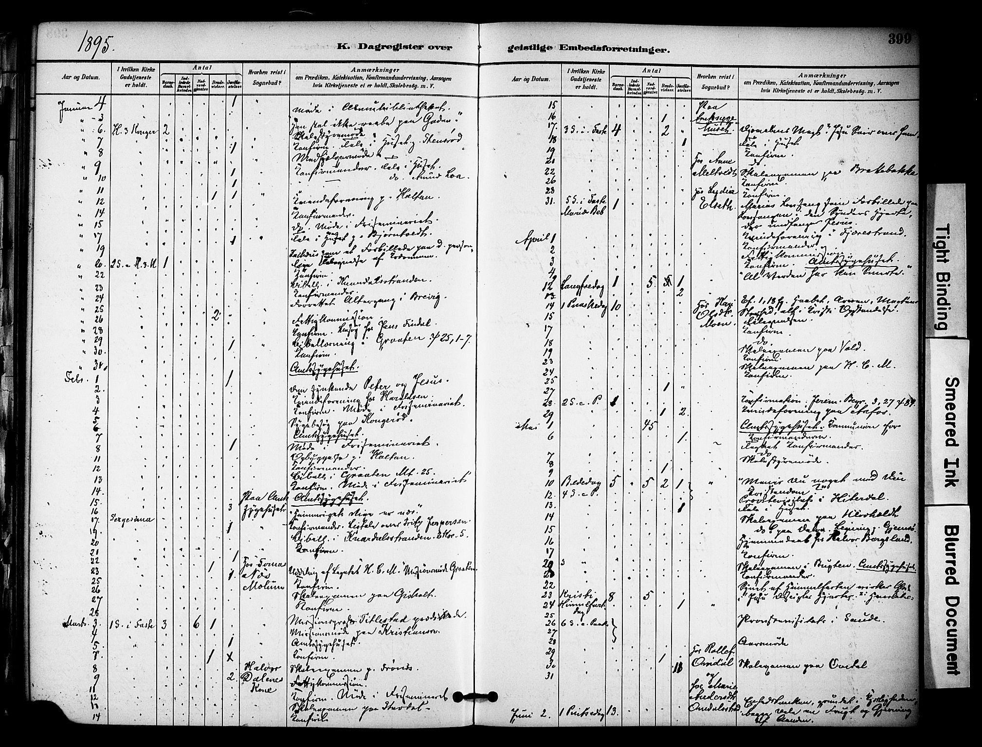 Solum kirkebøker, AV/SAKO-A-306/F/Fa/L0010: Parish register (official) no. I 10, 1888-1898, p. 399