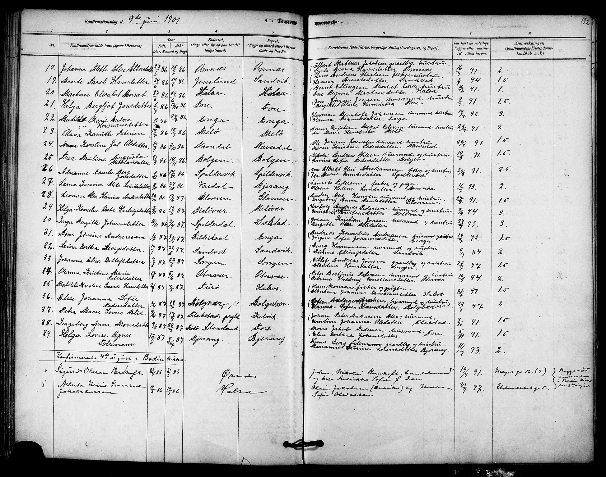 Ministerialprotokoller, klokkerbøker og fødselsregistre - Nordland, AV/SAT-A-1459/843/L0626: Parish register (official) no. 843A01, 1878-1907, p. 192