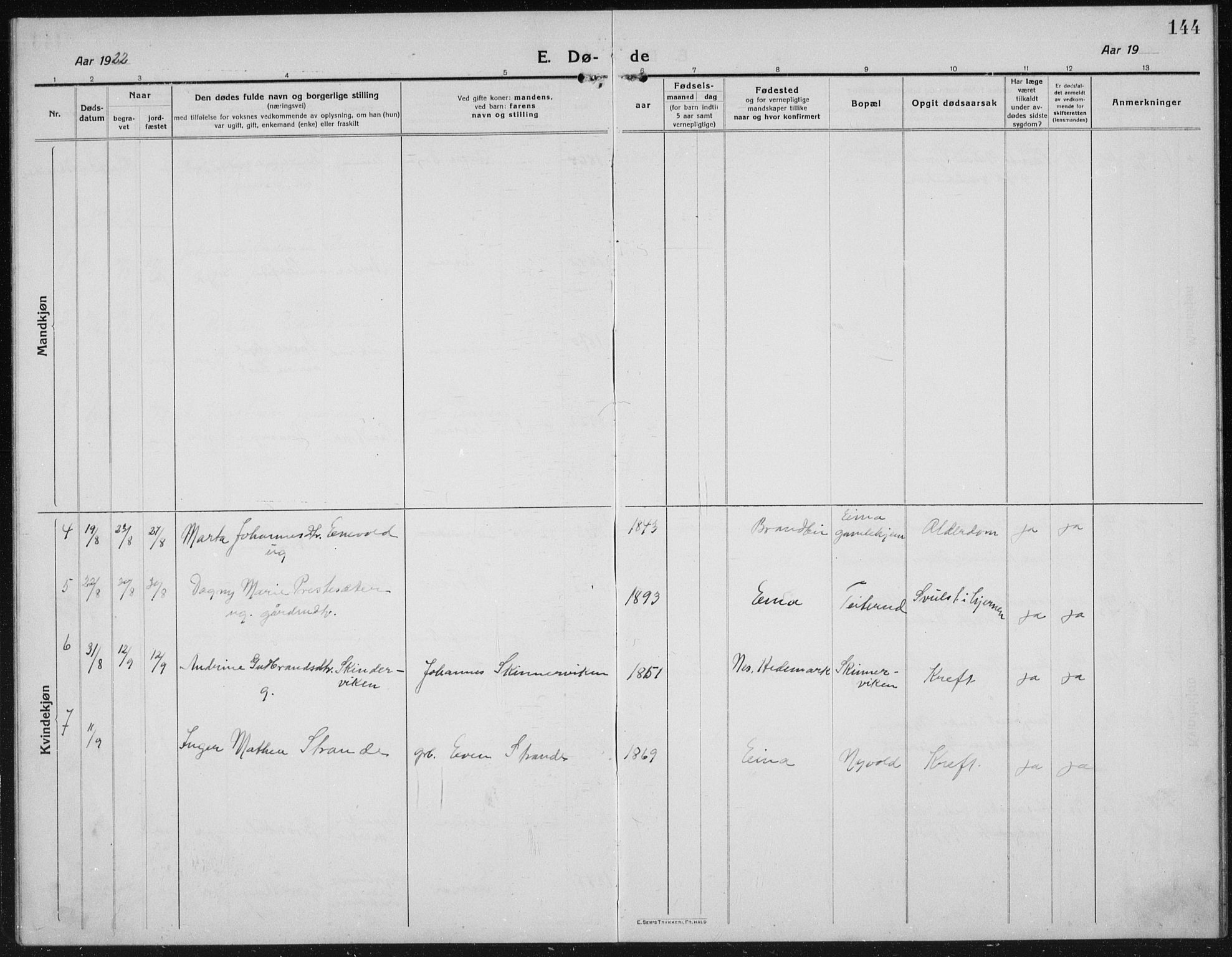 Kolbu prestekontor, SAH/PREST-110/H/Ha/Hab/L0006: Parish register (copy) no. 6, 1916-1934, p. 144
