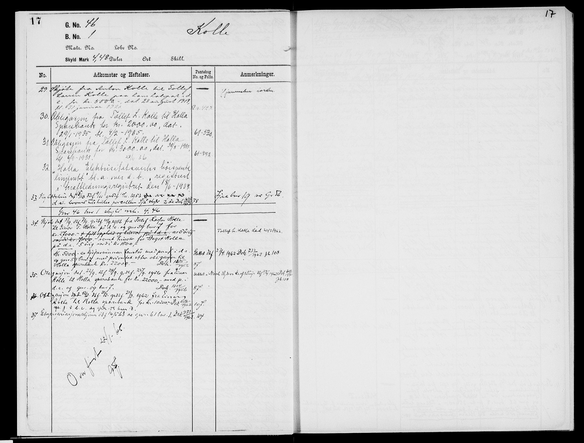 Nedre Telemark sorenskriveri, AV/SAKO-A-135/G/Gb/Gbg/L0003: Mortgage register no. VII 3, p. 17