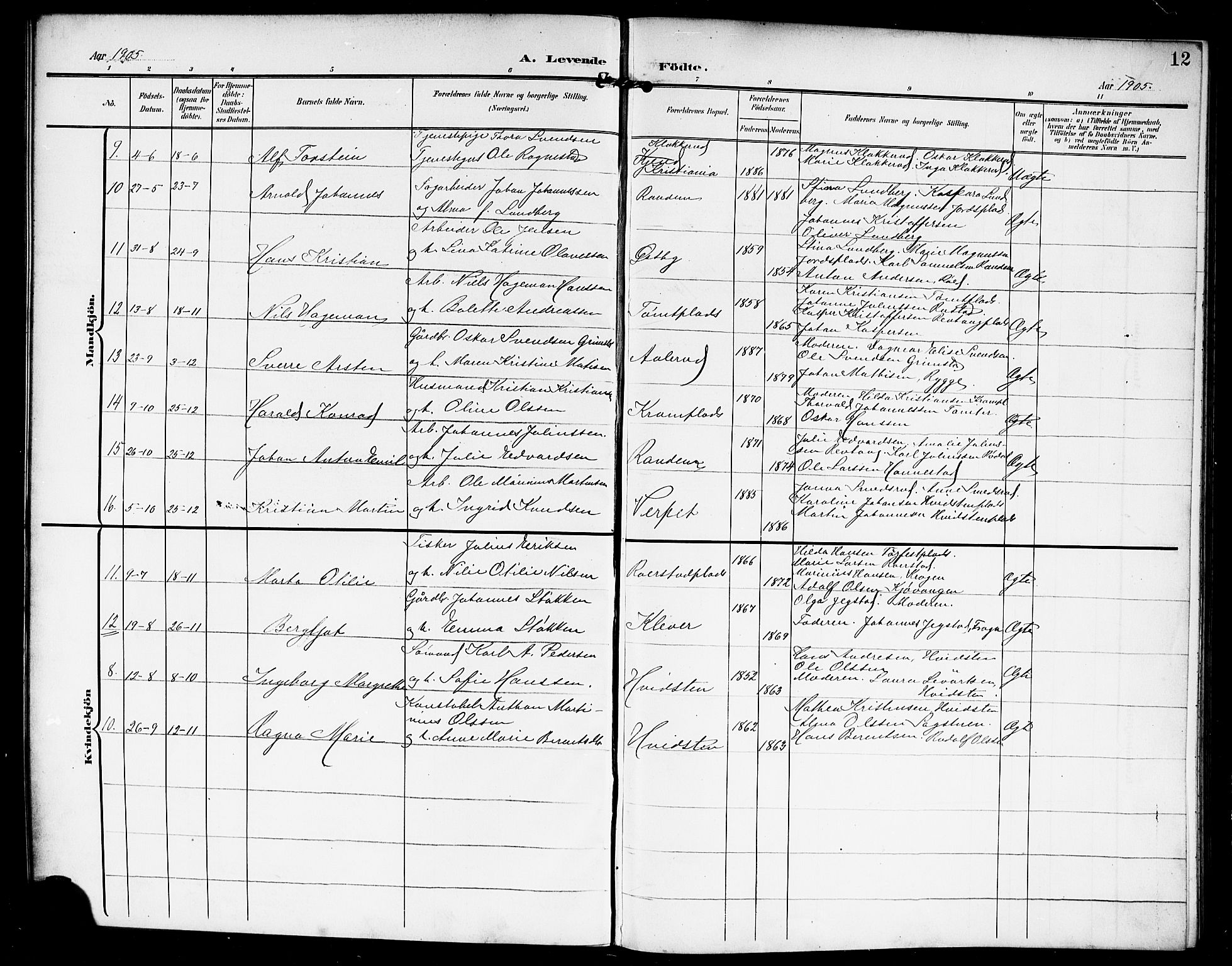 Vestby prestekontor Kirkebøker, SAO/A-10893/G/Ga/L0002: Parish register (copy) no. I 2, 1903-1916, p. 12