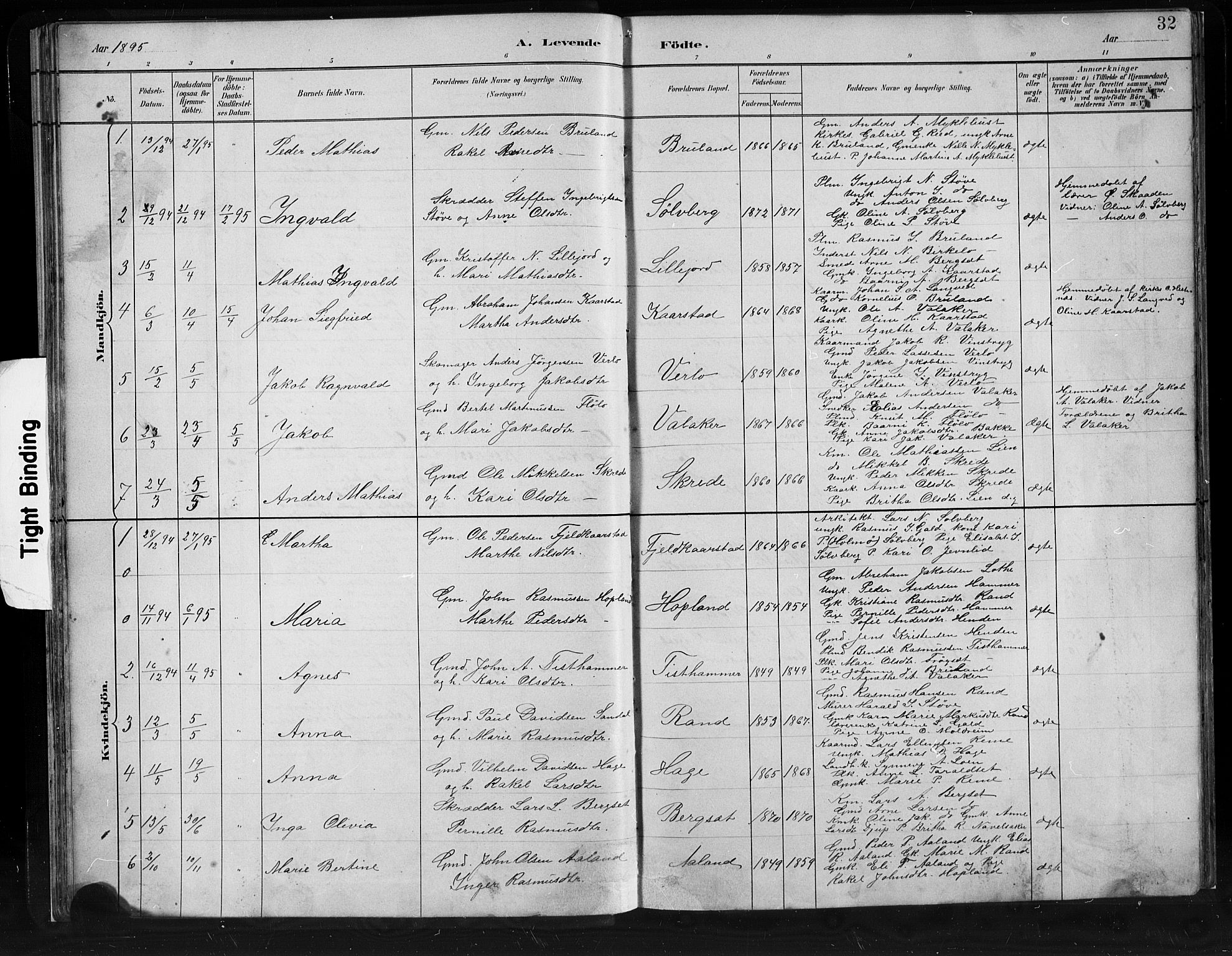 Innvik sokneprestembete, SAB/A-80501: Parish register (copy) no. C 3, 1883-1911, p. 32