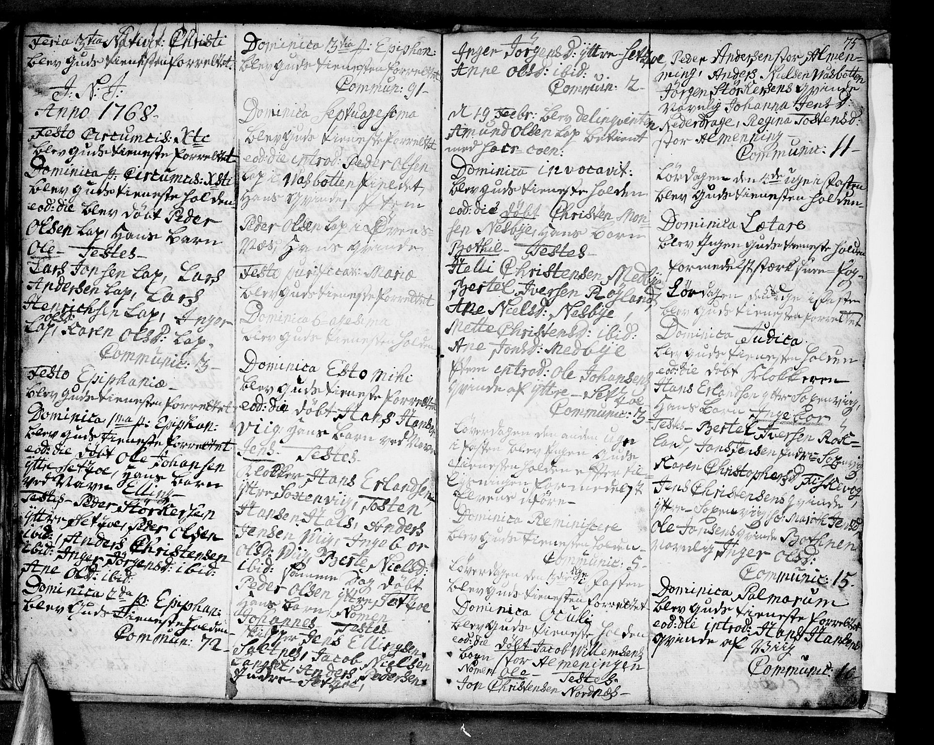 Ministerialprotokoller, klokkerbøker og fødselsregistre - Nordland, SAT/A-1459/847/L0663: Parish register (official) no. 847A03, 1749-1770, p. 75