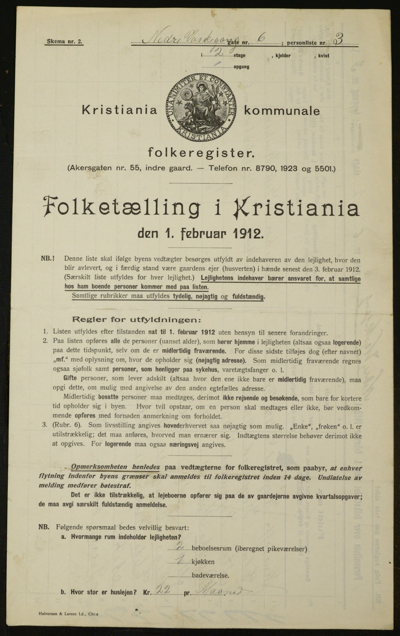 OBA, Municipal Census 1912 for Kristiania, 1912, p. 70116