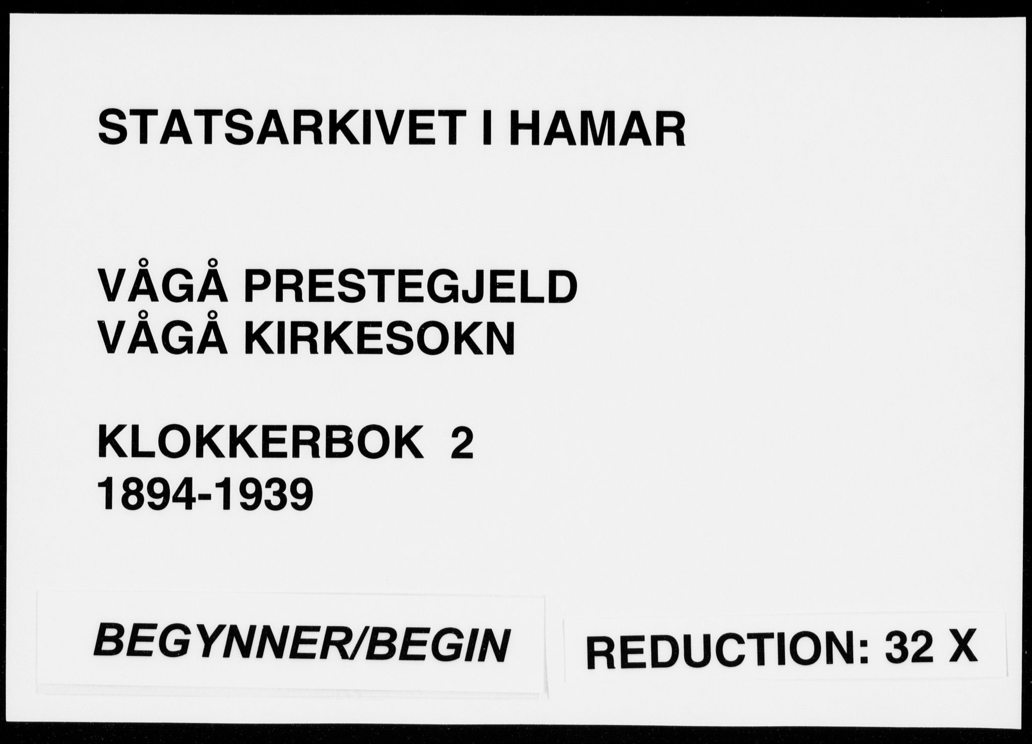 Vågå prestekontor, SAH/PREST-076/H/Ha/Hab/L0002: Parish register (copy) no. 2, 1894-1939