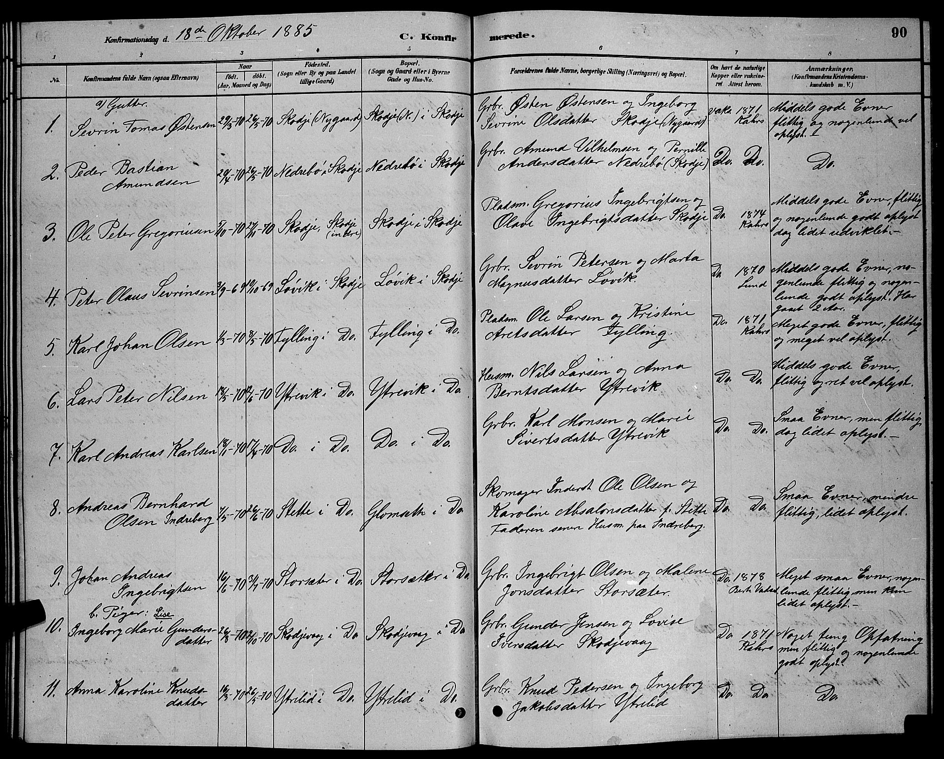 Ministerialprotokoller, klokkerbøker og fødselsregistre - Møre og Romsdal, AV/SAT-A-1454/524/L0365: Parish register (copy) no. 524C06, 1880-1899, p. 90