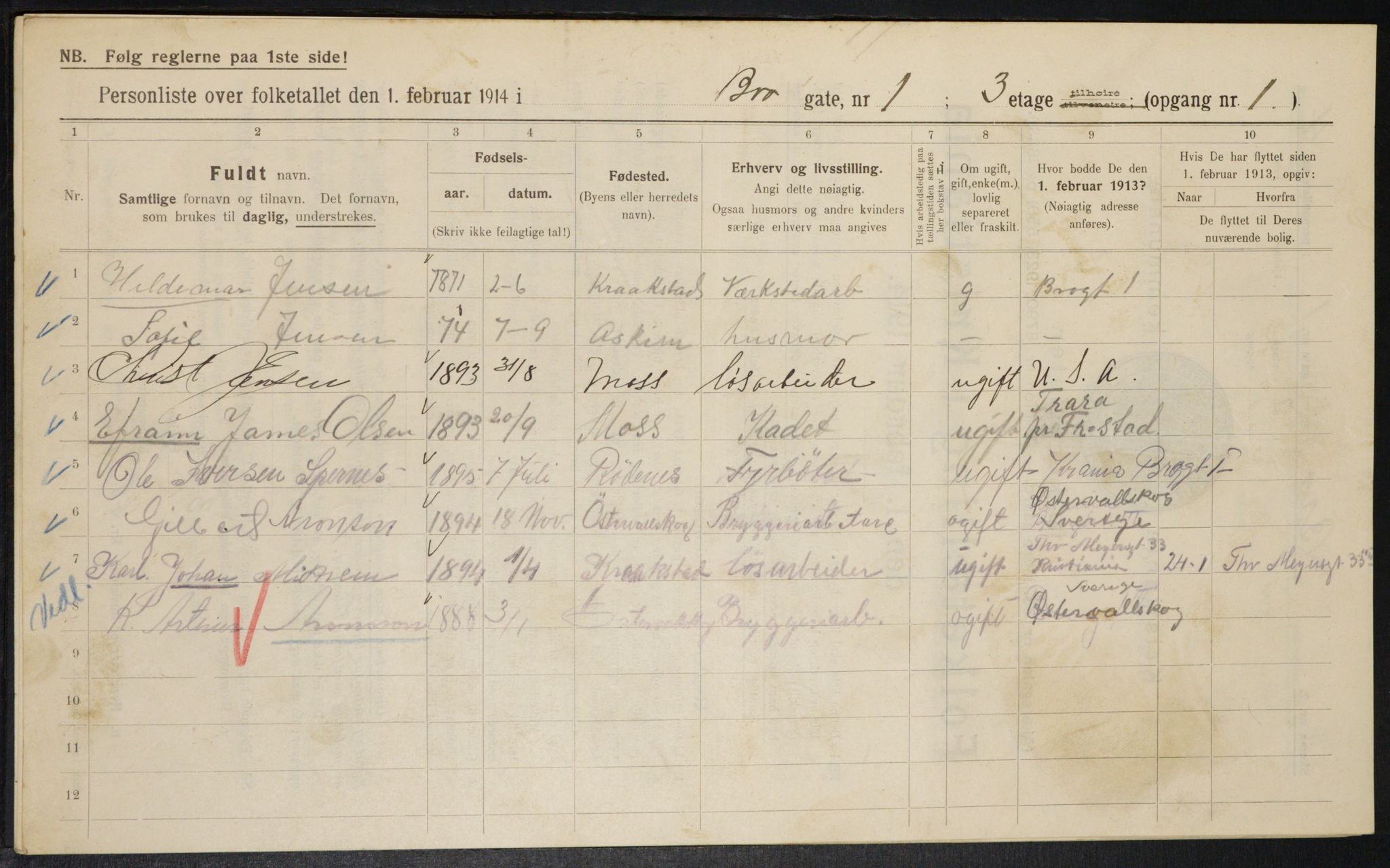 OBA, Municipal Census 1914 for Kristiania, 1914, p. 9699