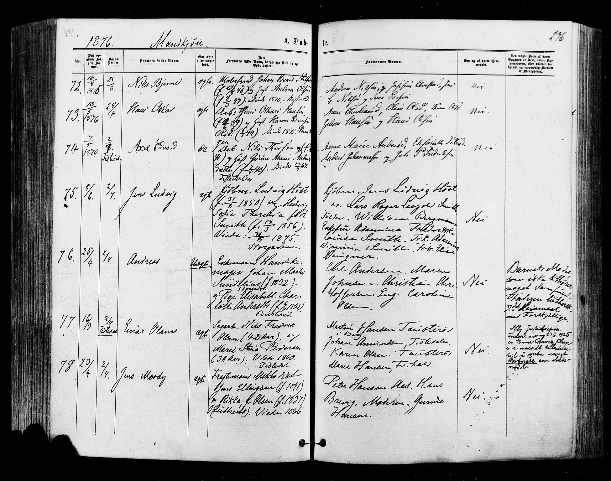 Halden prestekontor Kirkebøker, AV/SAO-A-10909/F/Fa/L0009: Parish register (official) no. I 9, 1866-1877, p. 236