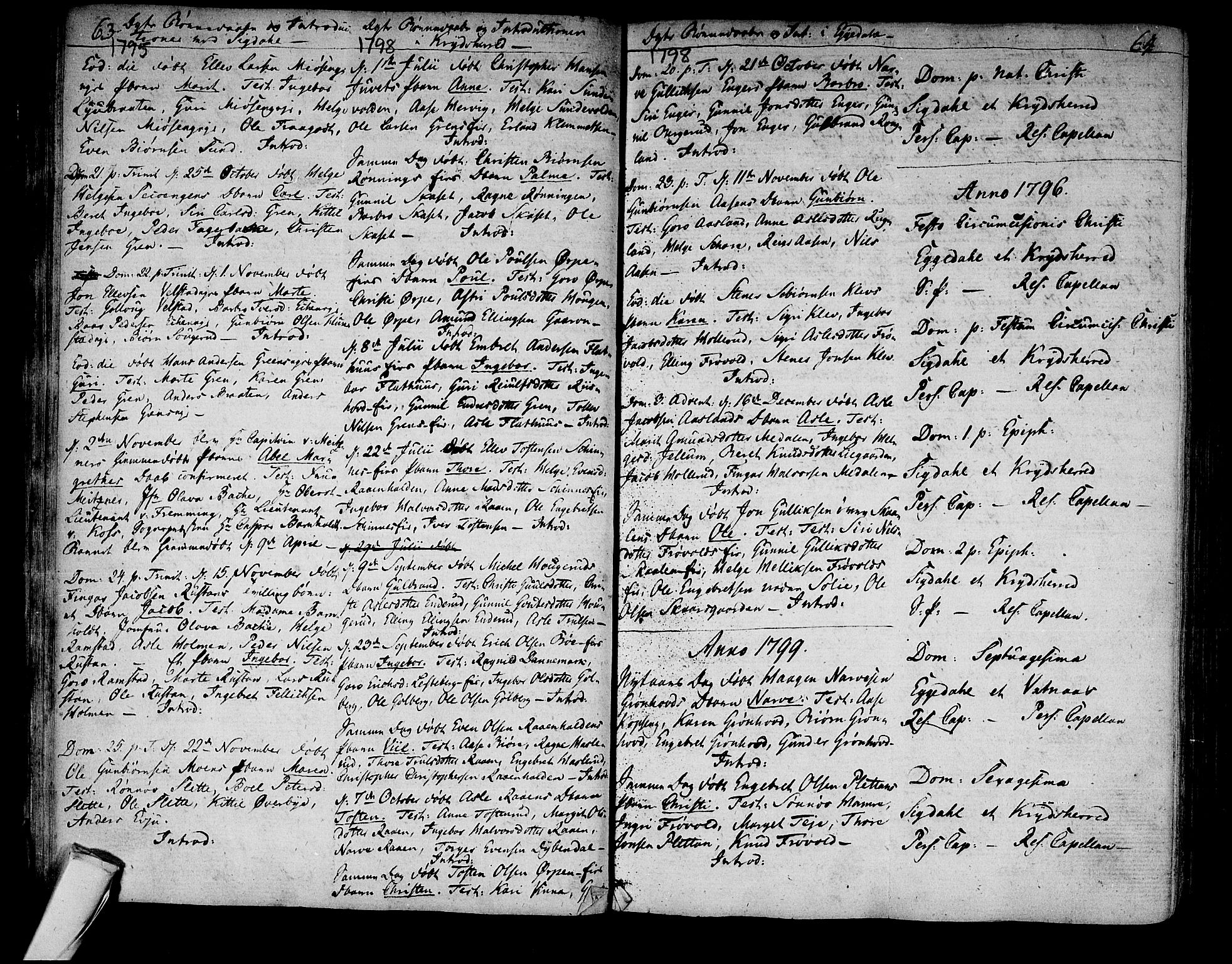 Sigdal kirkebøker, AV/SAKO-A-245/F/Fa/L0003: Parish register (official) no. I 3, 1793-1811, p. 63-64
