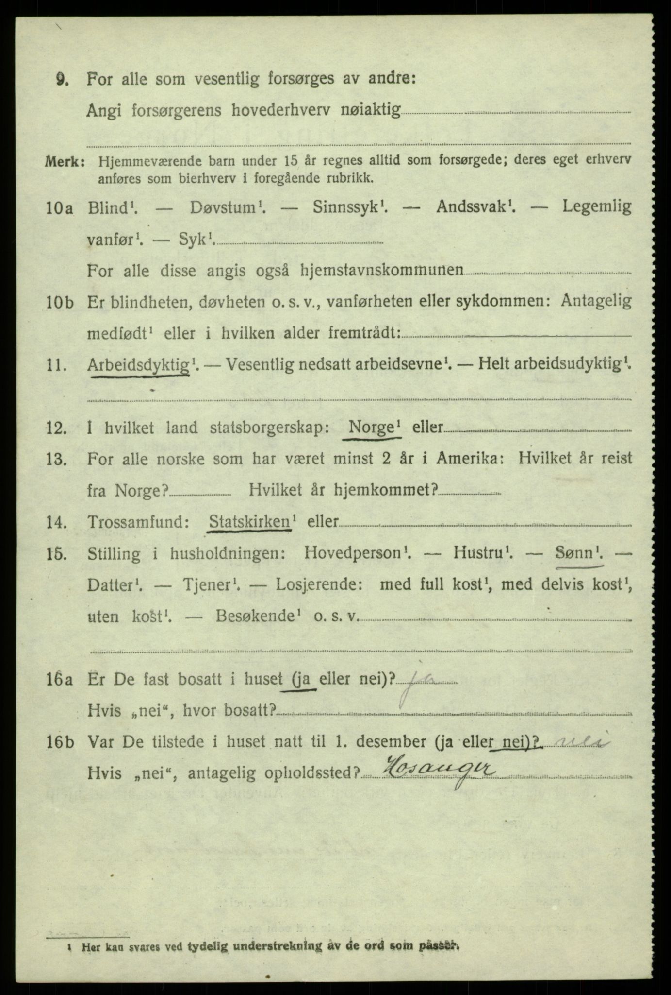 SAB, 1920 census for Sund, 1920, p. 5296