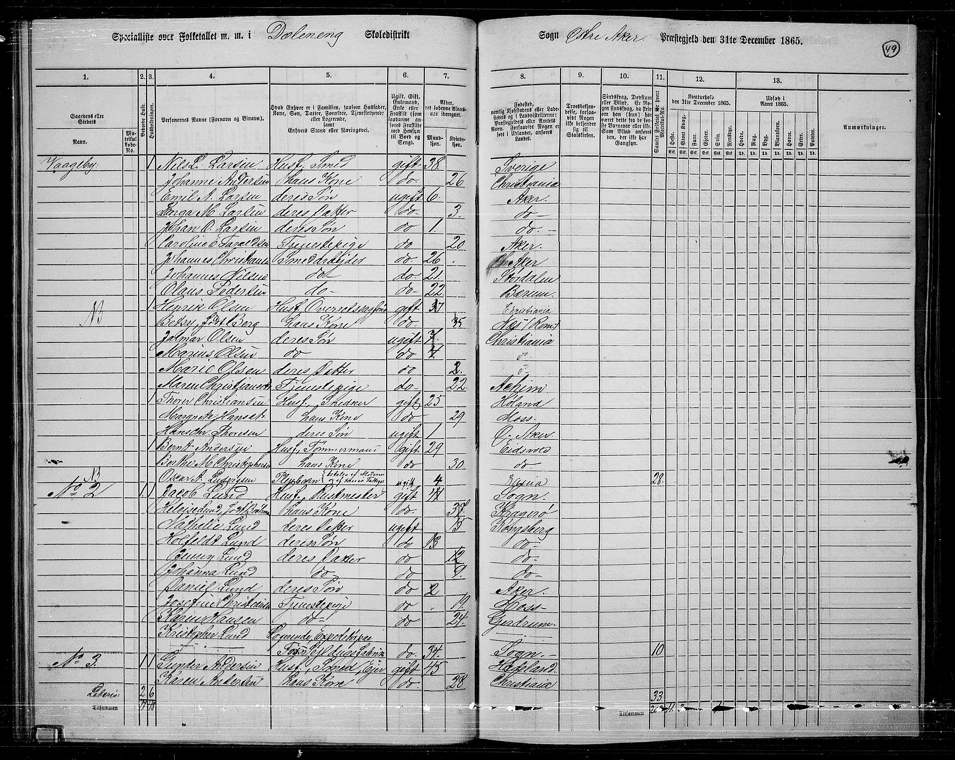 RA, 1865 census for Østre Aker, 1865, p. 46