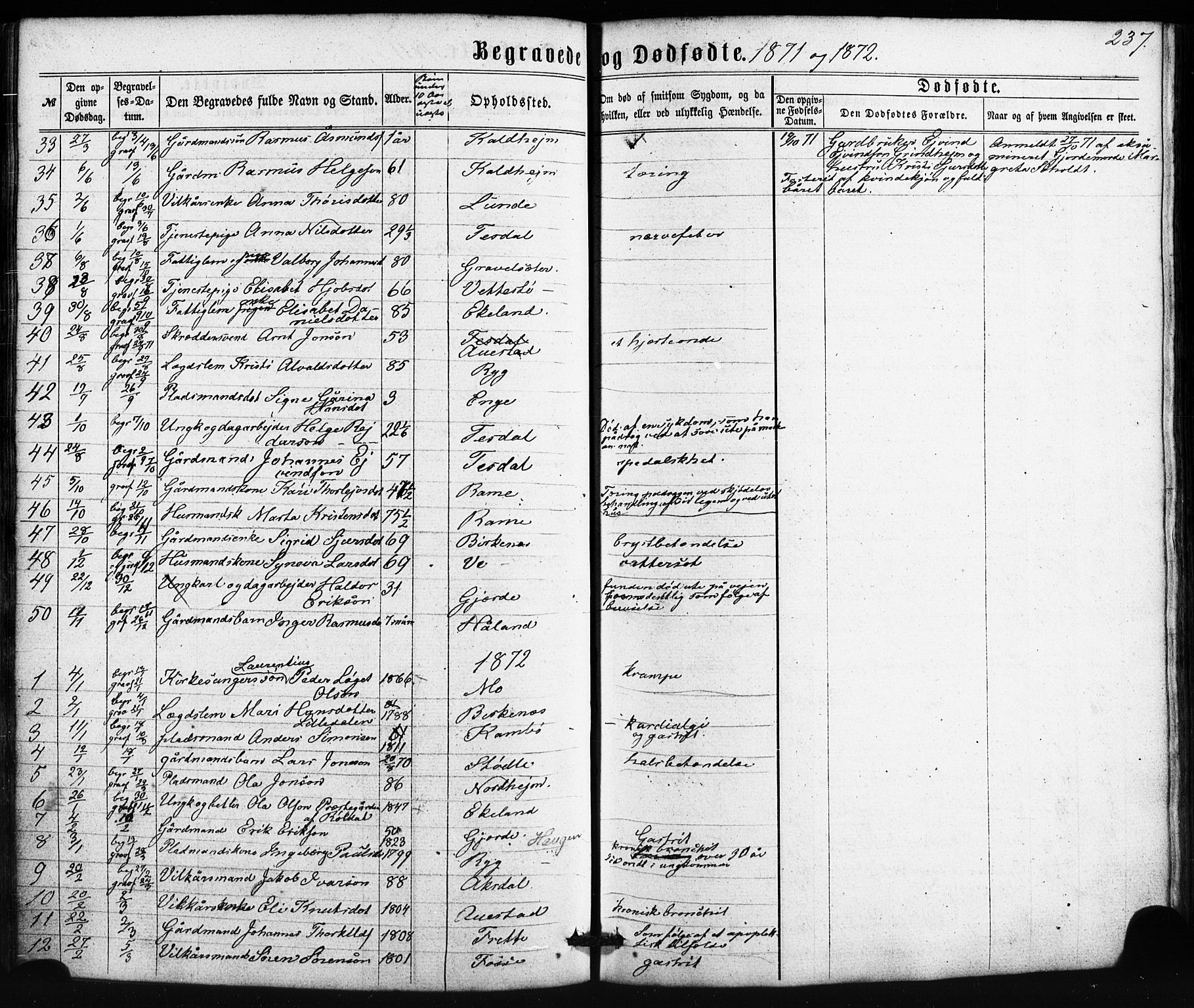 Etne sokneprestembete, SAB/A-75001/H/Haa: Parish register (official) no. A 9, 1862-1878, p. 237