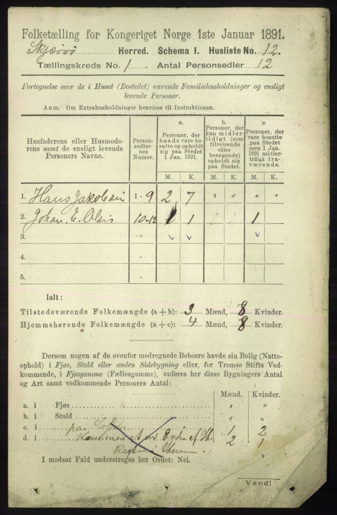 RA, 1891 census for 1941 Skjervøy, 1891, p. 30
