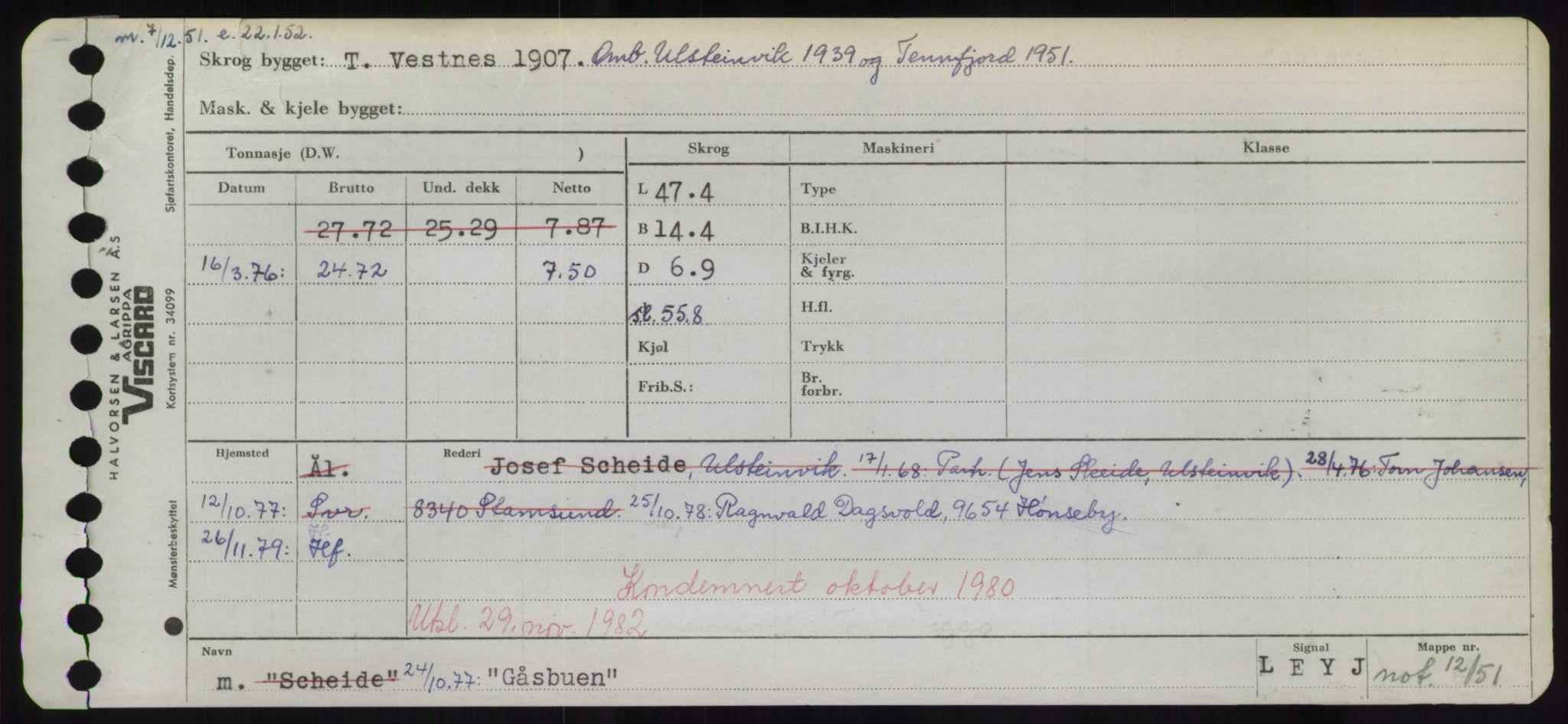 Sjøfartsdirektoratet med forløpere, Skipsmålingen, AV/RA-S-1627/H/Hd/L0013: Fartøy, Gne-Gås, p. 499