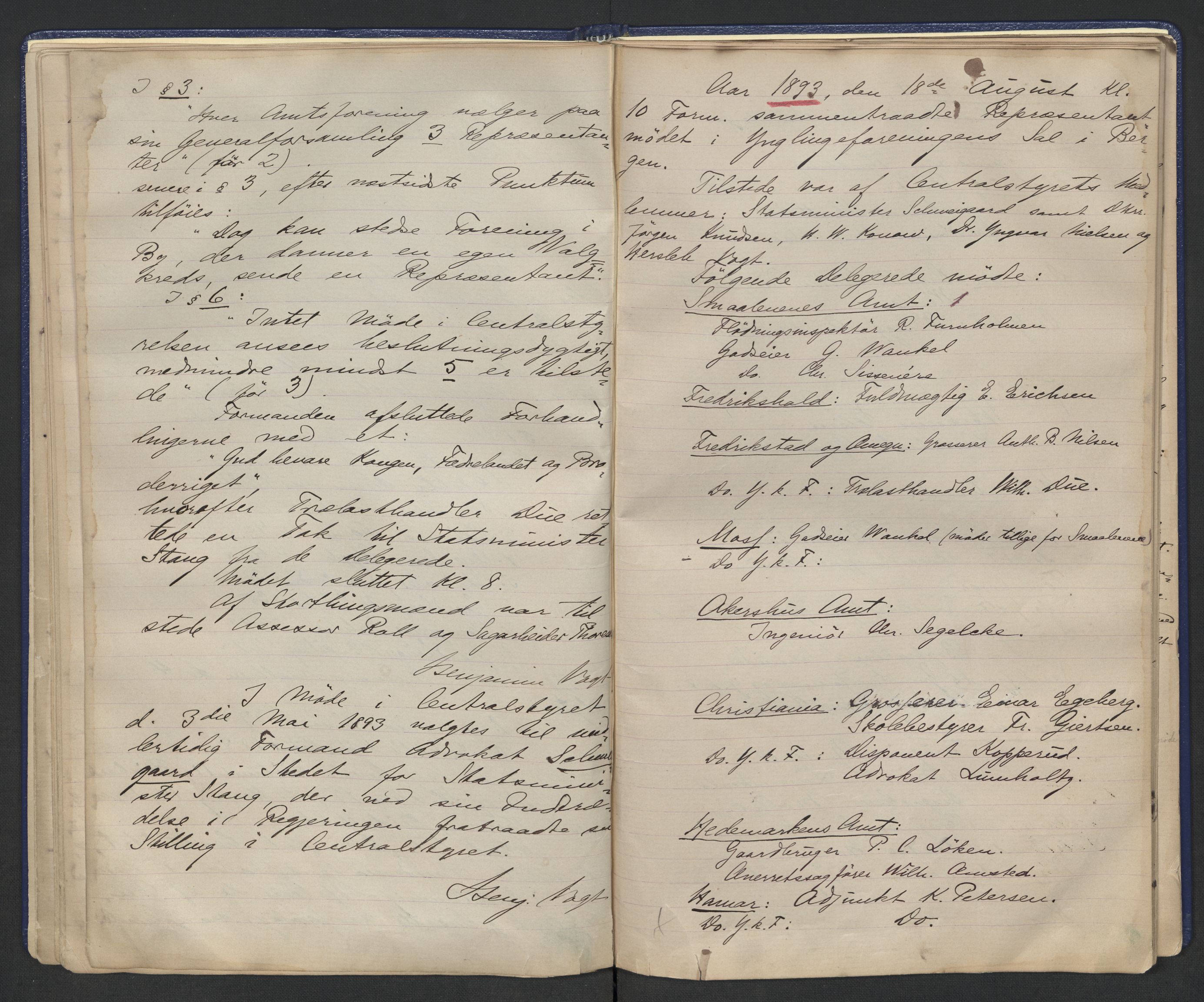 Høyres Hovedorganisasjon, AV/RA-PA-0583/1/A/Aa/L0001: De konservative foreningers centralstyre. Referatprotokoll, 1884-1897, p. 26