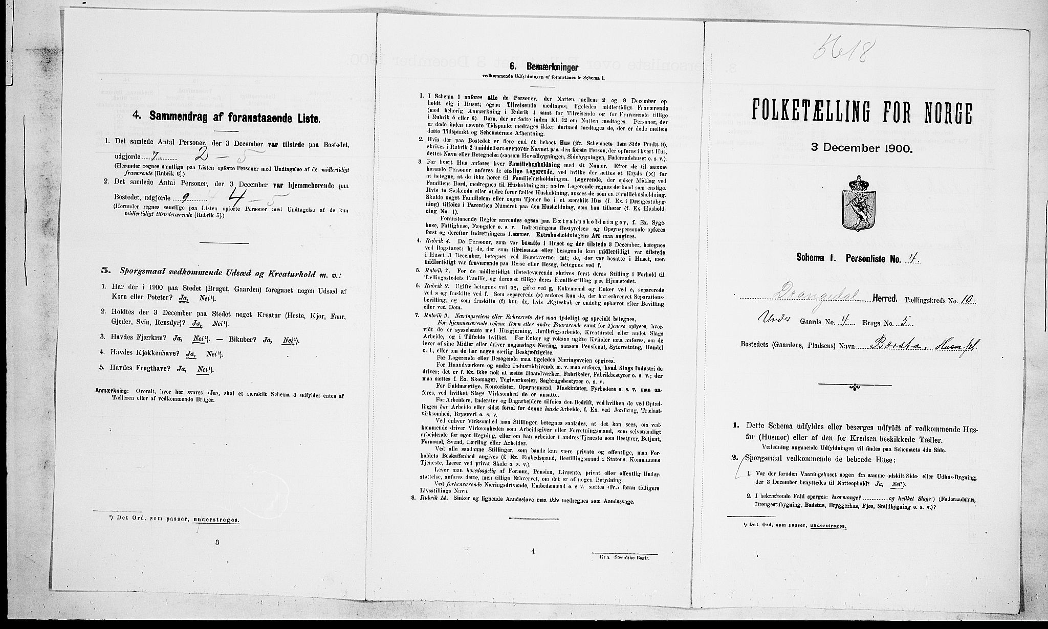 SAKO, 1900 census for Drangedal, 1900, p. 762