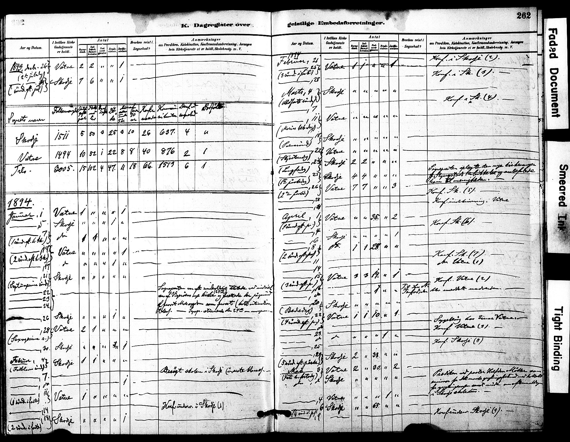 Ministerialprotokoller, klokkerbøker og fødselsregistre - Møre og Romsdal, SAT/A-1454/525/L0374: Parish register (official) no. 525A04, 1880-1899, p. 262