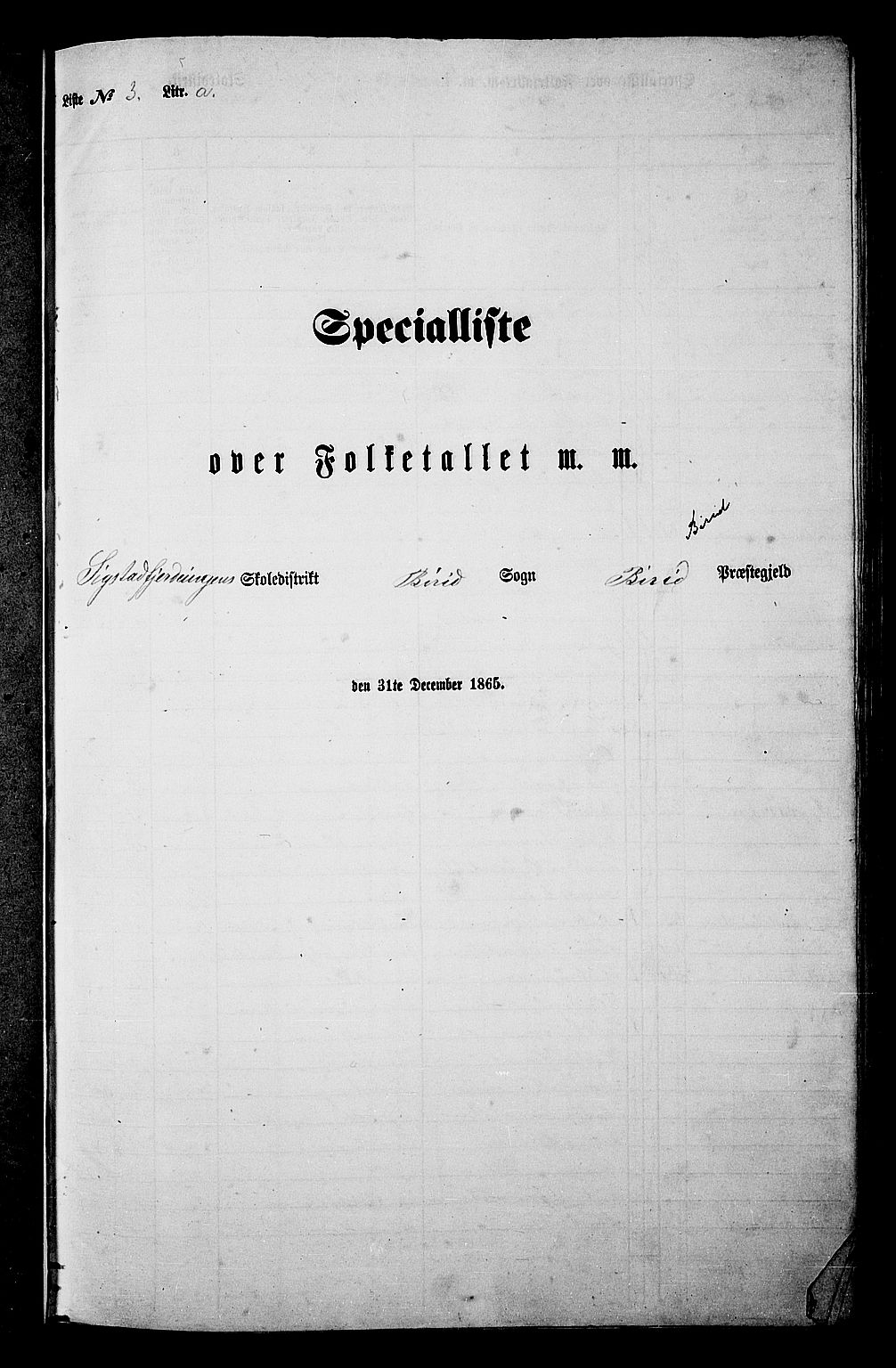 RA, 1865 census for Biri, 1865, p. 65