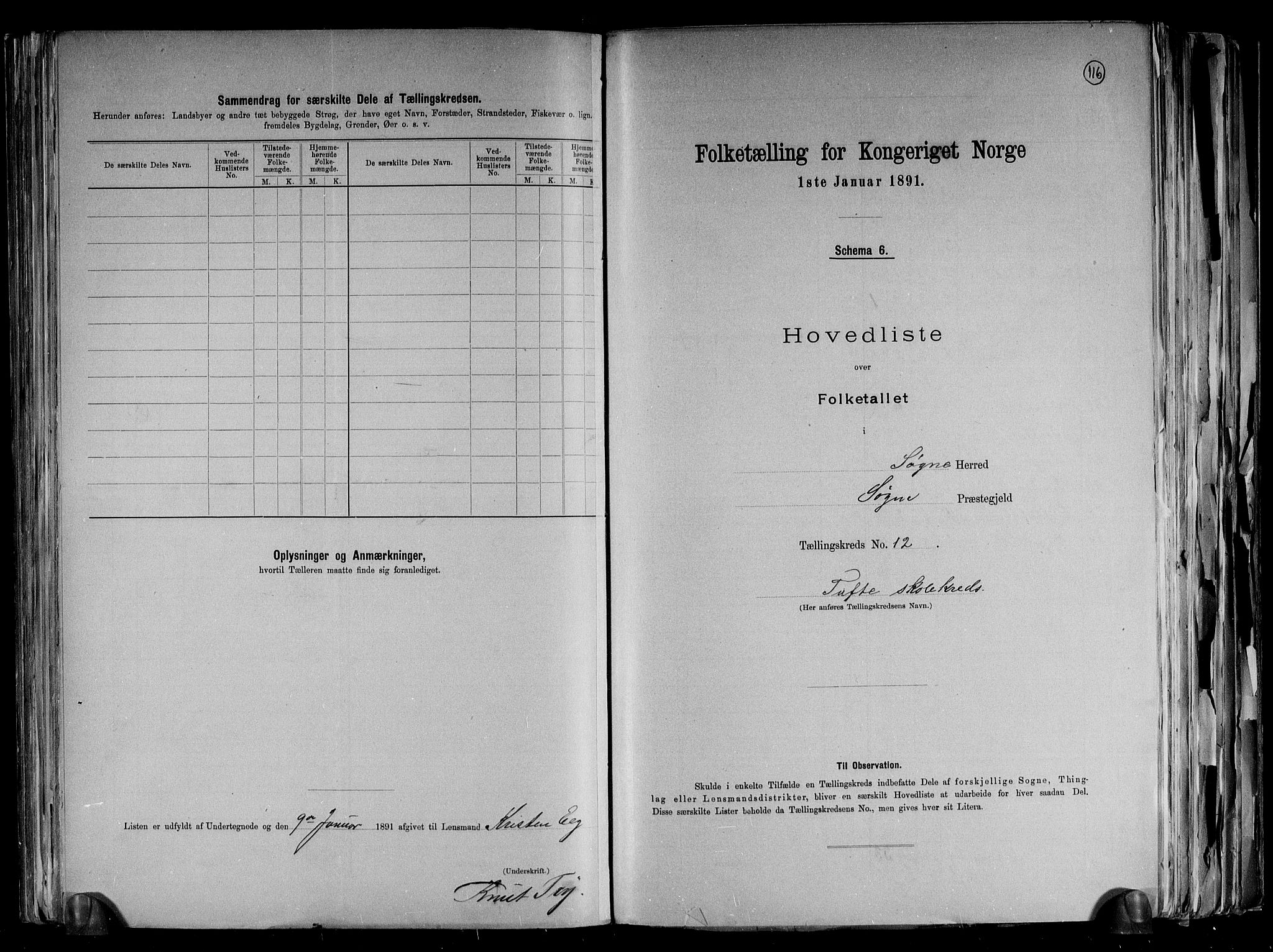 RA, 1891 census for 1018 Søgne, 1891, p. 32