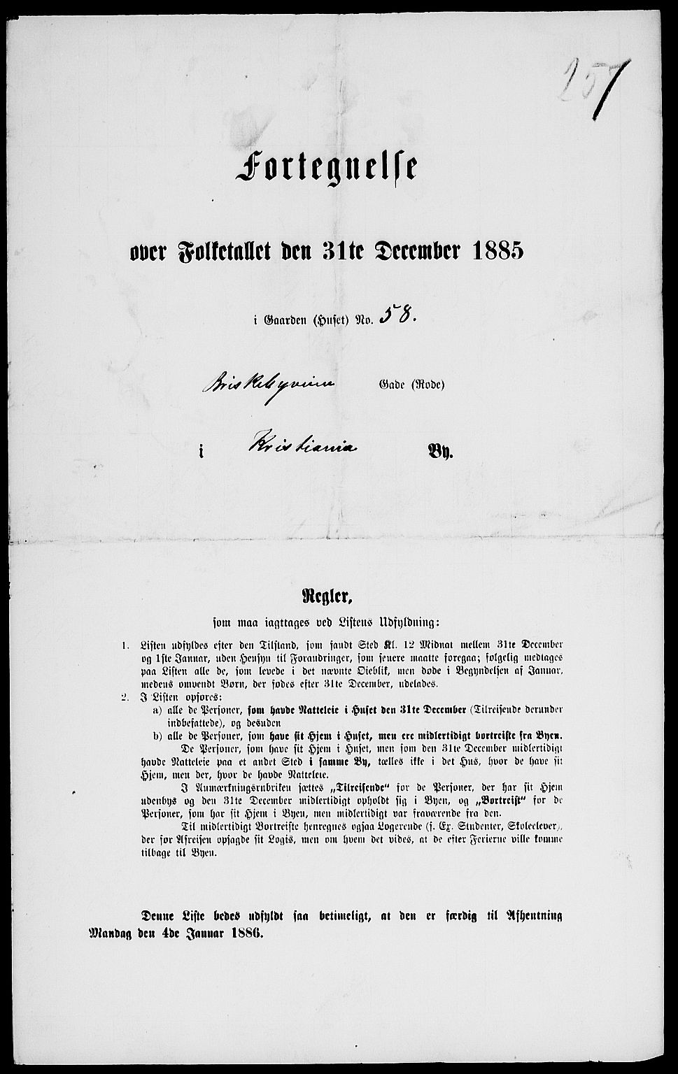 RA, 1885 census for 0301 Kristiania, 1885, p. 5324