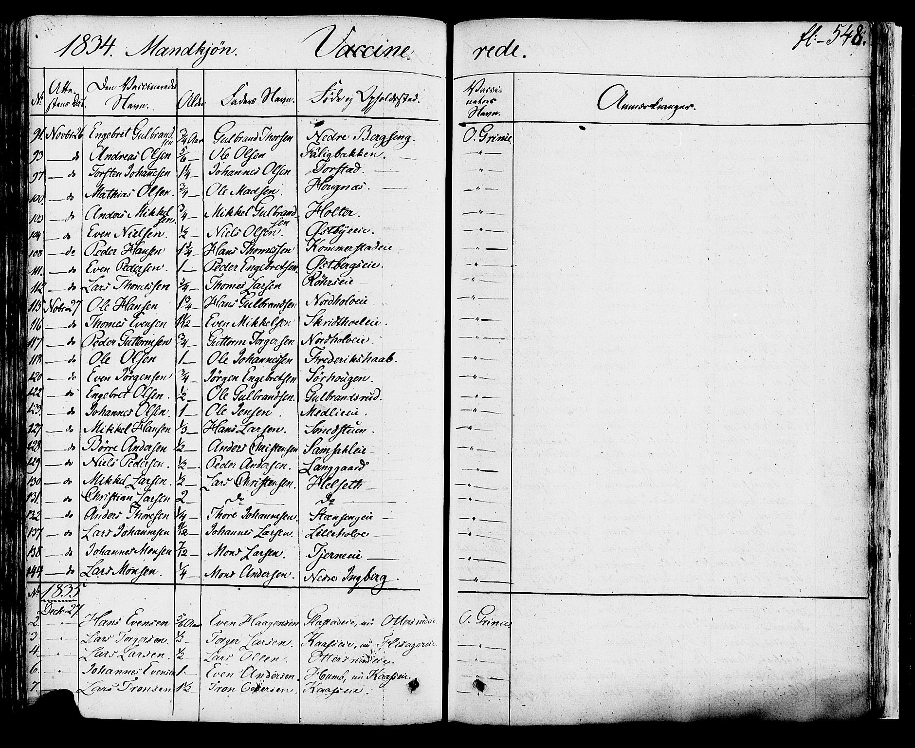 Ringsaker prestekontor, SAH/PREST-014/K/Ka/L0007: Parish register (official) no. 7B, 1826-1837, p. 548