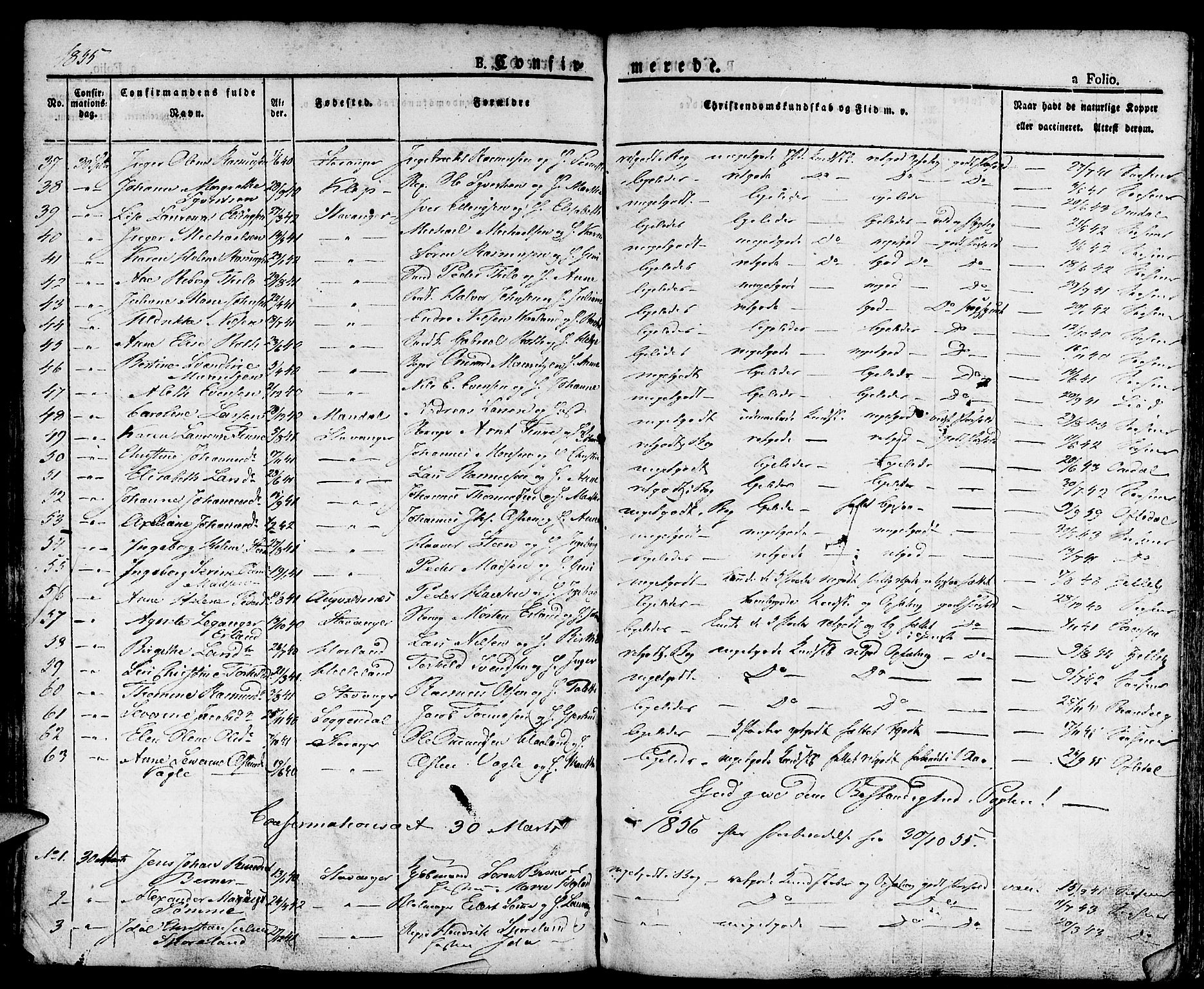 Domkirken sokneprestkontor, AV/SAST-A-101812/001/30/30BA/L0011: Parish register (official) no. A 11, 1832-1856