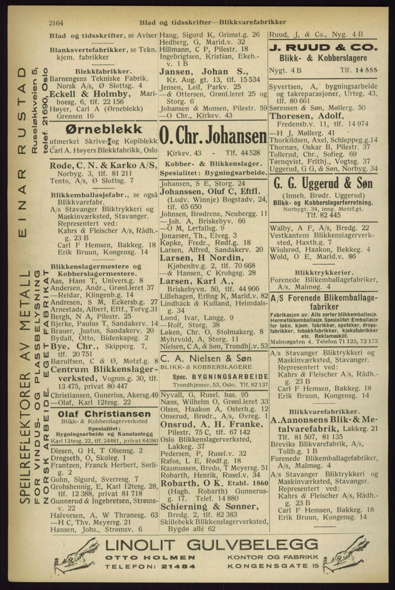 Kristiania/Oslo adressebok, PUBL/-, 1933, p. 2164