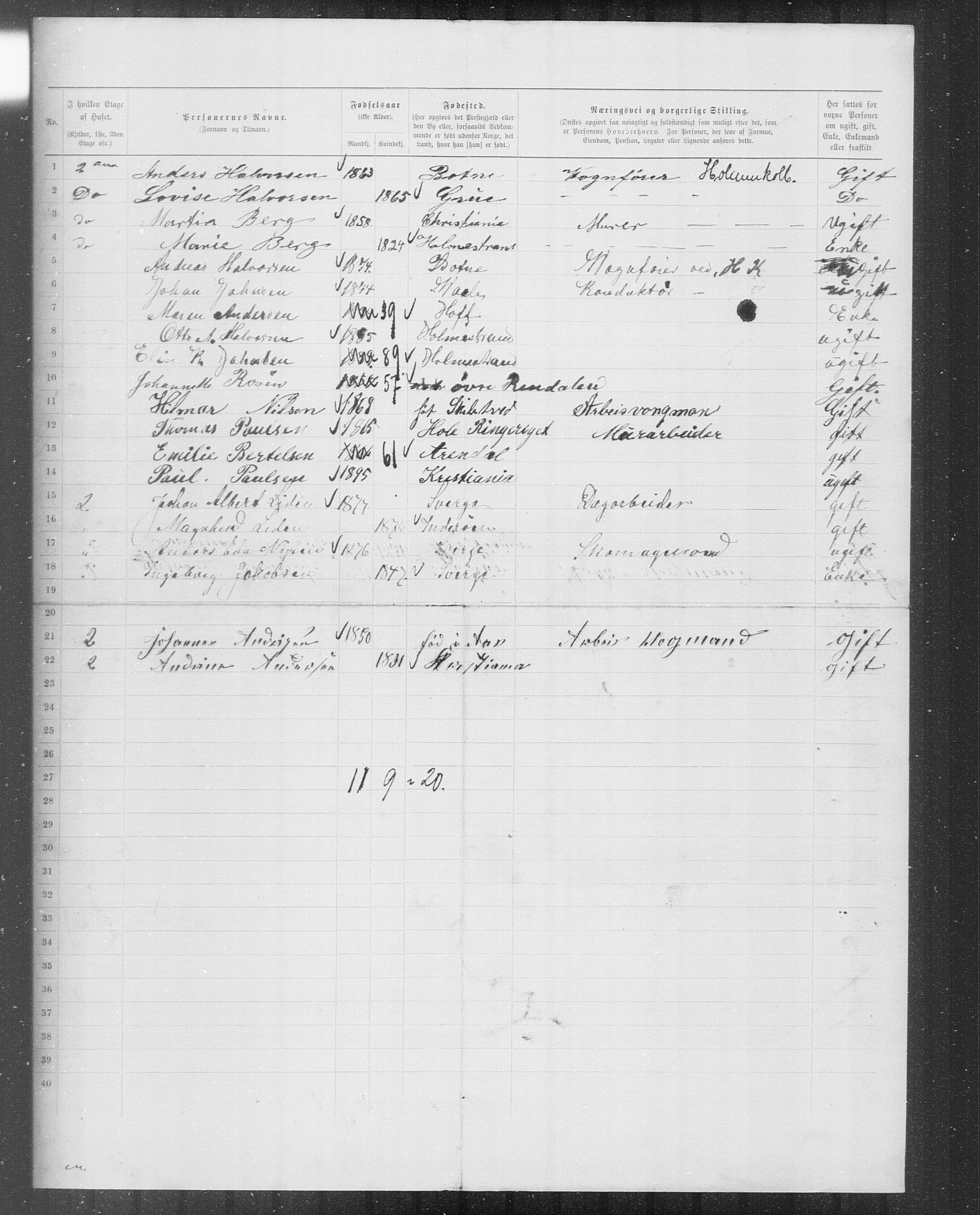 OBA, Municipal Census 1899 for Kristiania, 1899, p. 10701