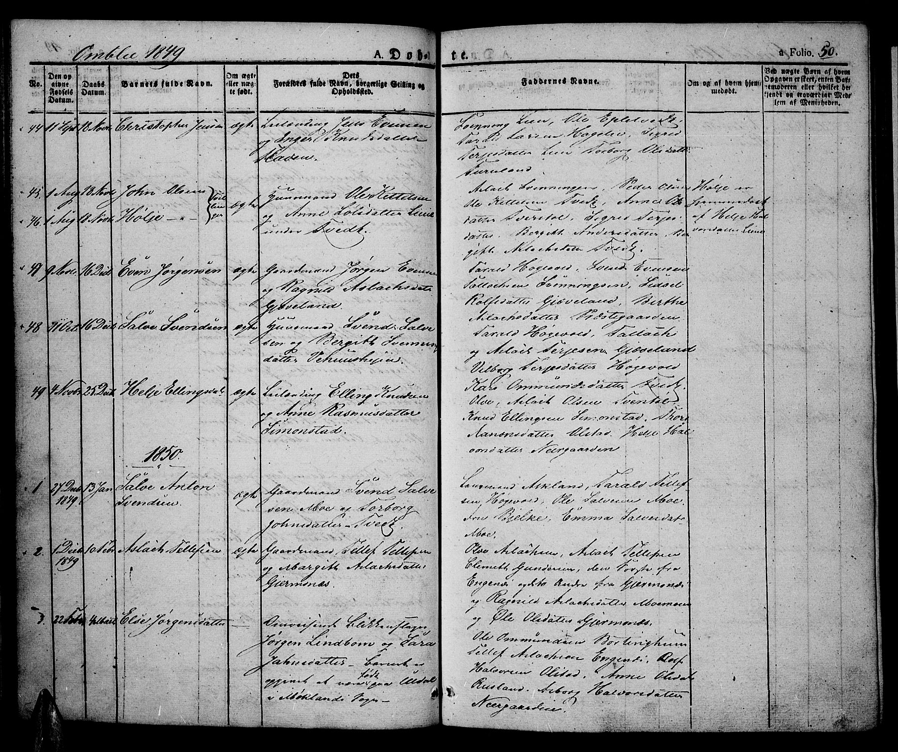Åmli sokneprestkontor, SAK/1111-0050/F/Fa/Fac/L0007: Parish register (official) no. A 7 /1, 1829-1851, p. 50