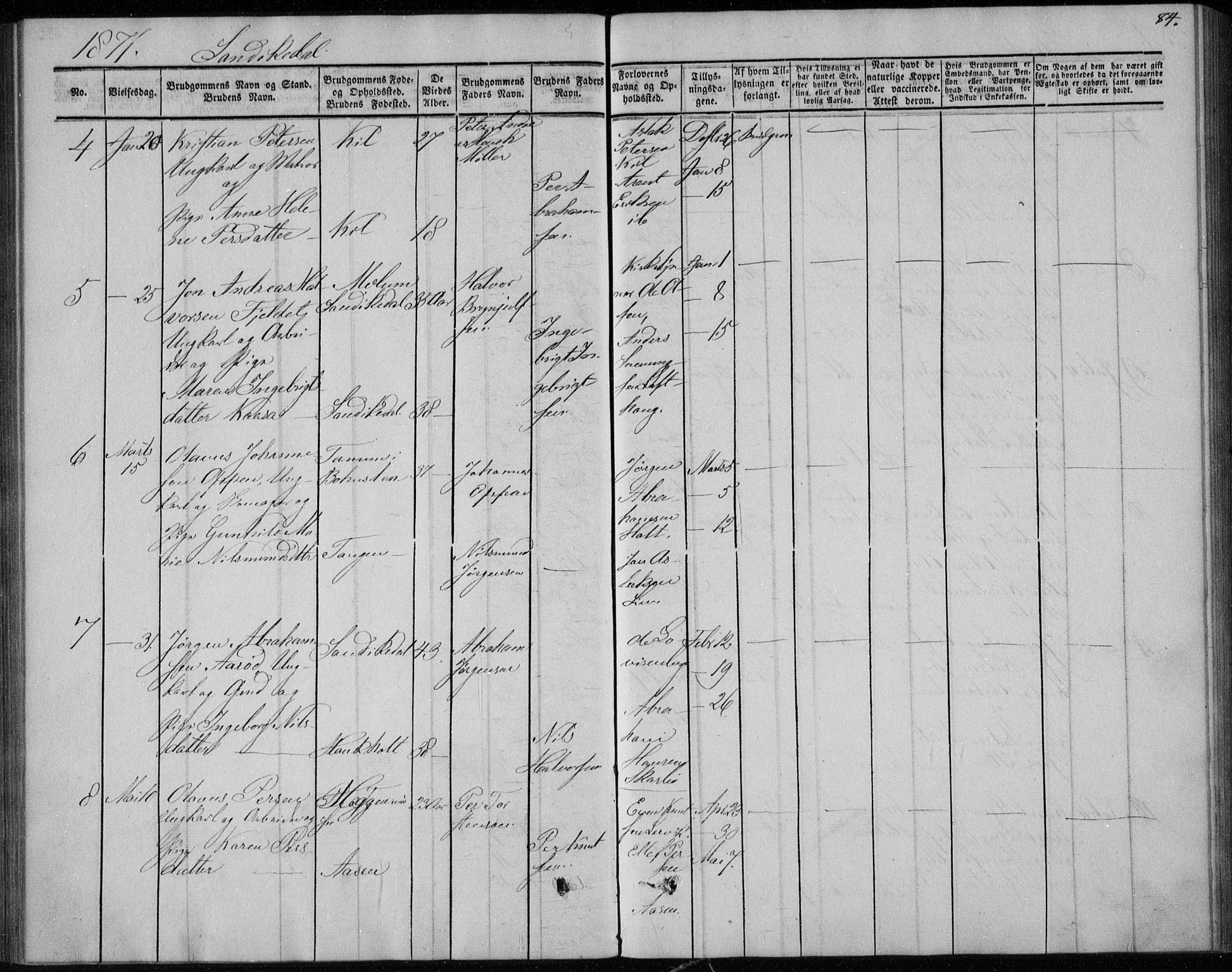 Sannidal kirkebøker, AV/SAKO-A-296/F/Fa/L0010: Parish register (official) no. 10, 1855-1873, p. 84