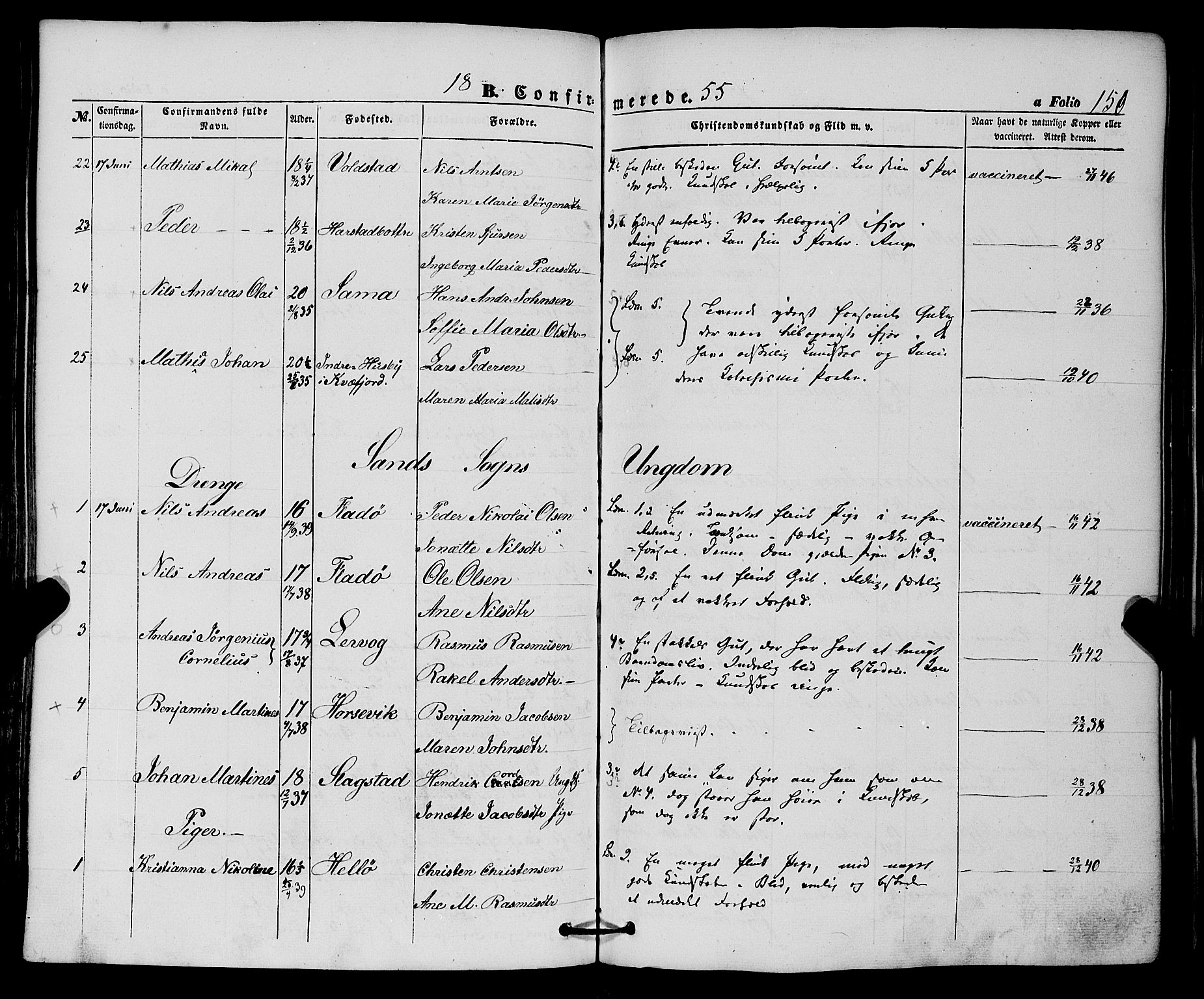 Trondenes sokneprestkontor, SATØ/S-1319/H/Ha/L0011kirke: Parish register (official) no. 11, 1853-1862, p. 150