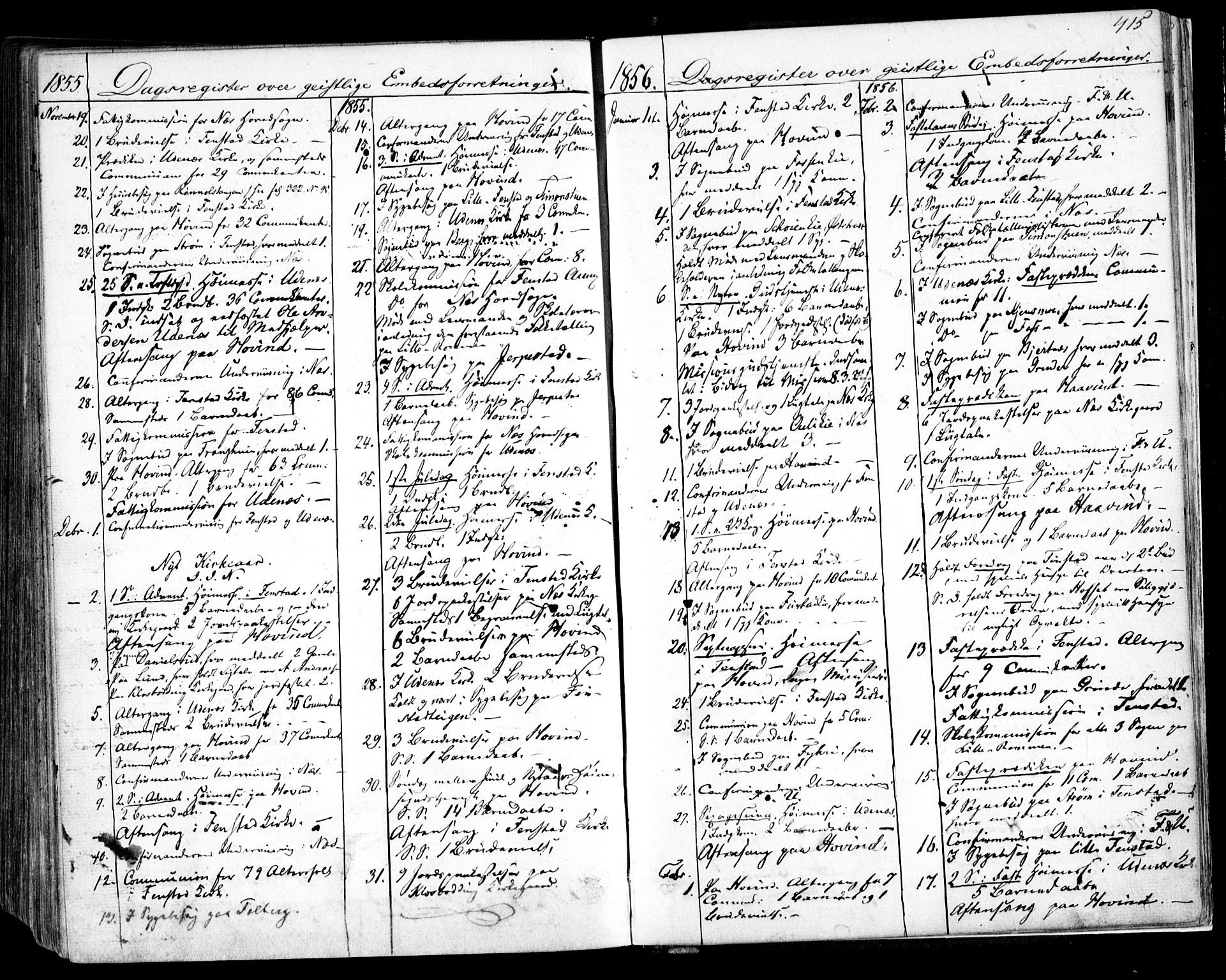 Nes prestekontor Kirkebøker, SAO/A-10410/F/Fa/L0007: Parish register (official) no. I 7, 1846-1858, p. 415