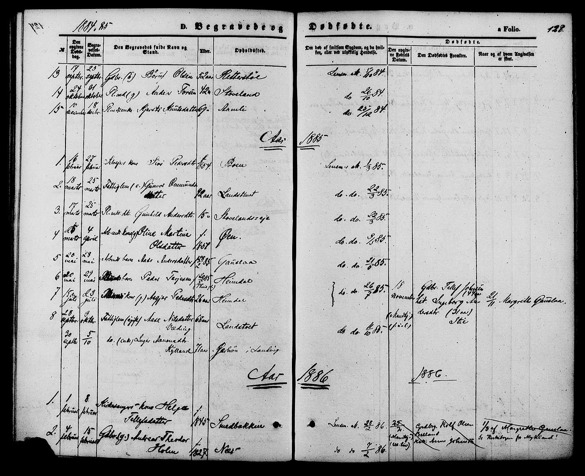 Herefoss sokneprestkontor, SAK/1111-0019/F/Fa/Faa/L0002: Parish register (official) no. A 2, 1861-1886, p. 128