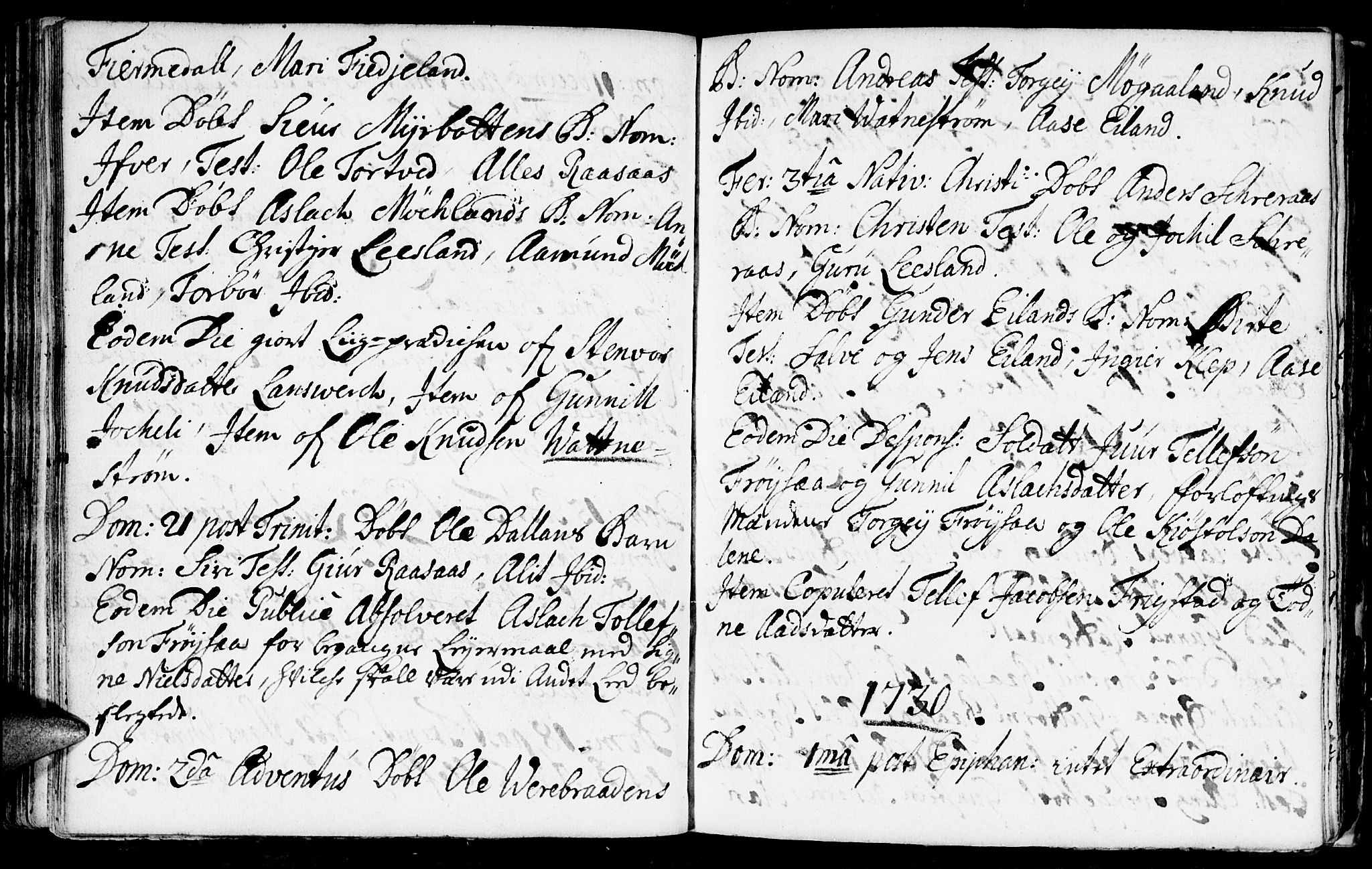 Evje sokneprestkontor, AV/SAK-1111-0008/F/Fa/Fac/L0001: Parish register (official) no. A 1, 1705-1764, p. 127-128