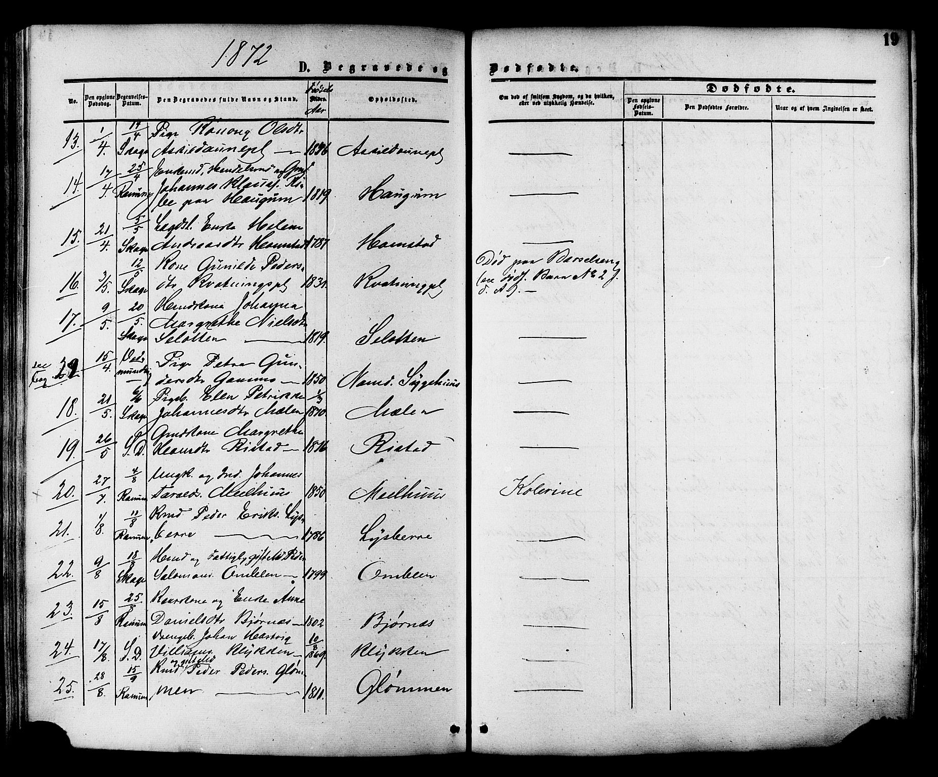 Ministerialprotokoller, klokkerbøker og fødselsregistre - Nord-Trøndelag, SAT/A-1458/764/L0553: Parish register (official) no. 764A08, 1858-1880, p. 19