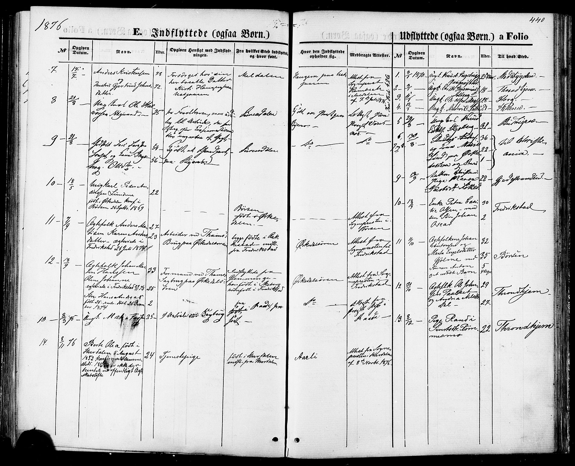 Ministerialprotokoller, klokkerbøker og fødselsregistre - Sør-Trøndelag, SAT/A-1456/668/L0807: Parish register (official) no. 668A07, 1870-1880, p. 440