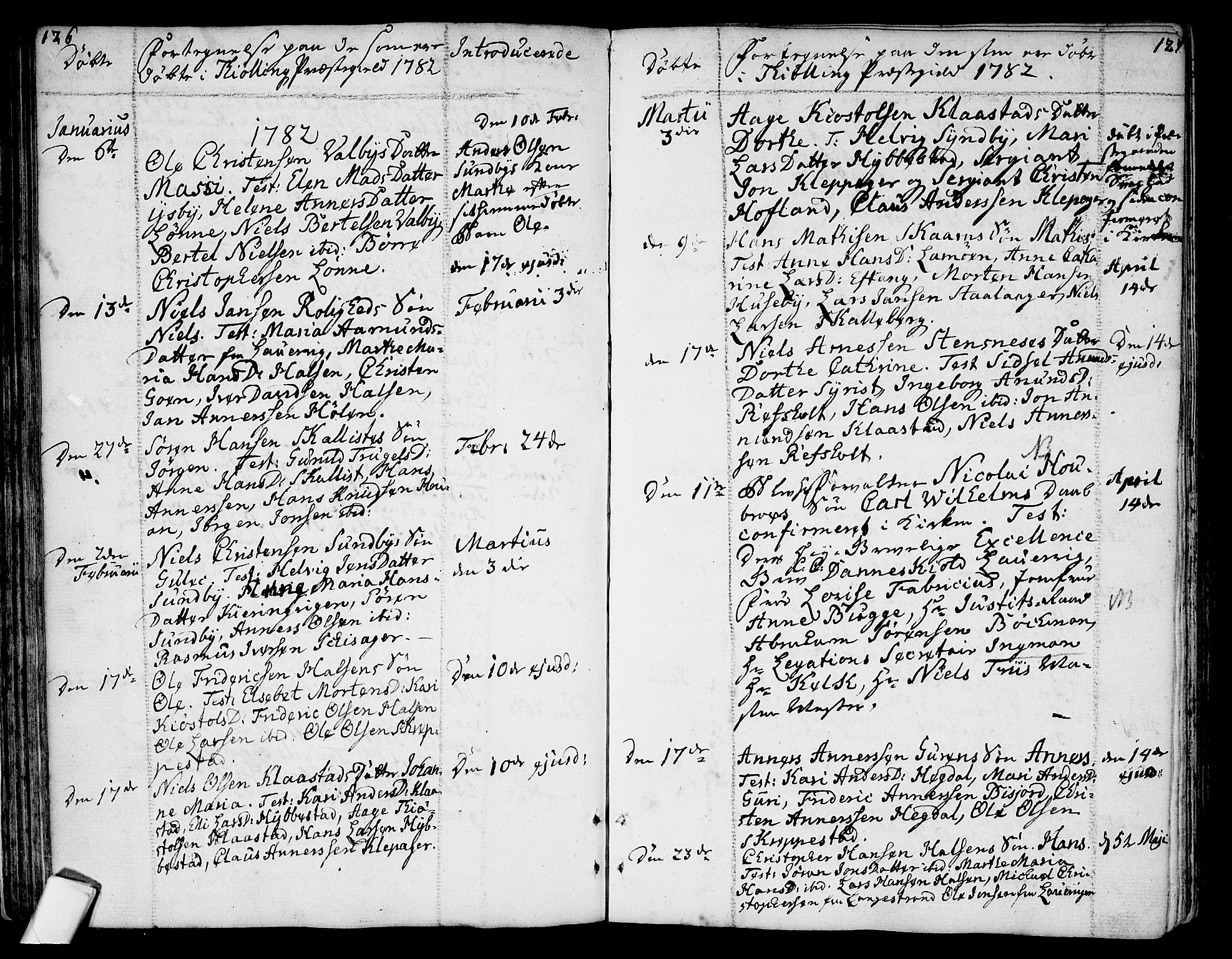 Tjølling kirkebøker, SAKO/A-60/F/Fa/L0004: Parish register (official) no. 4, 1779-1817, p. 126-127